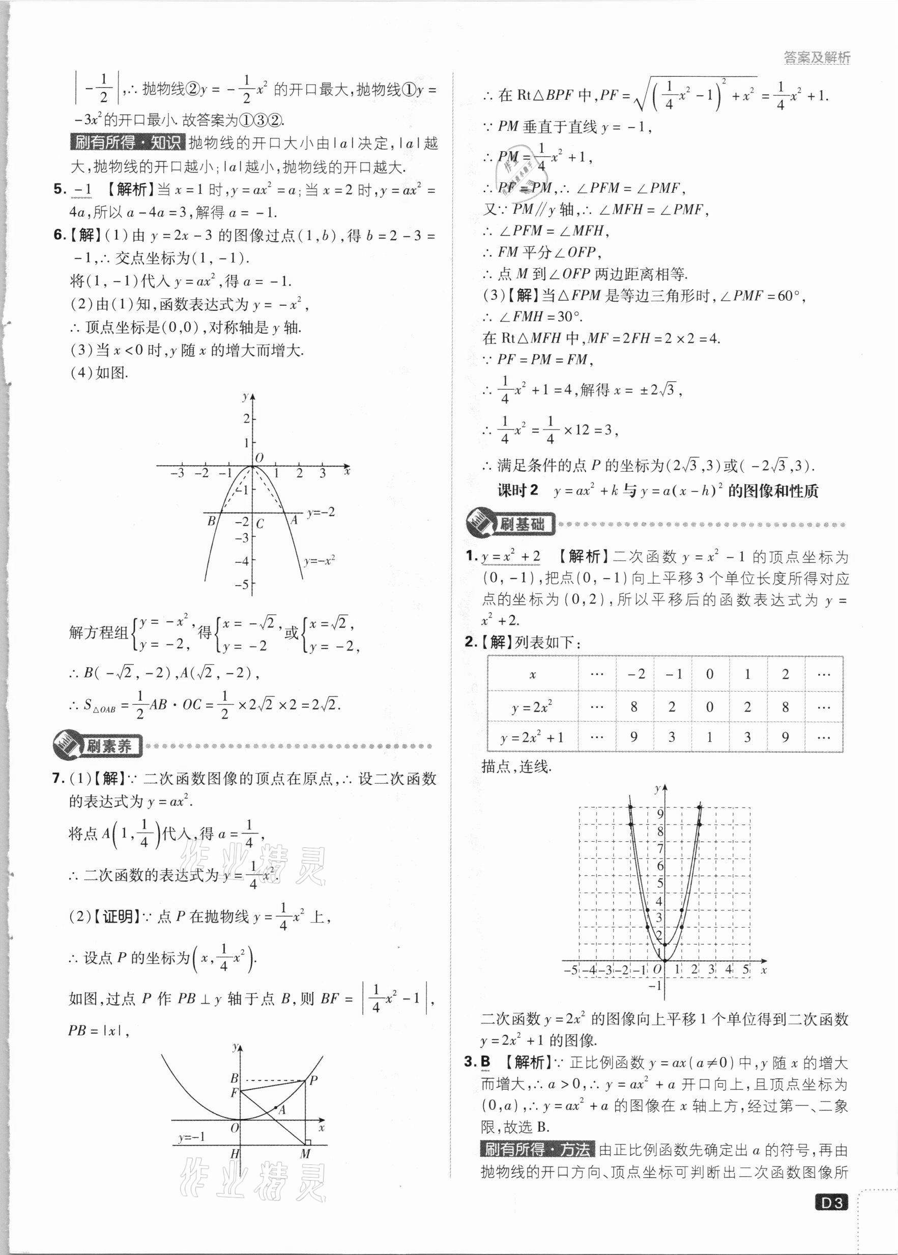 2021年初中必刷題九年級數學下冊江蘇版 參考答案第3頁