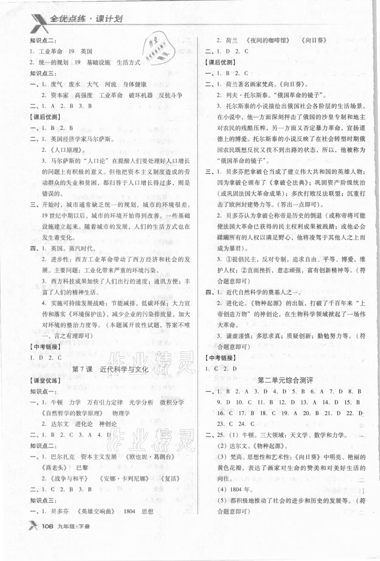 2021年全优点练课计划九年级历史下册人教版 第4页