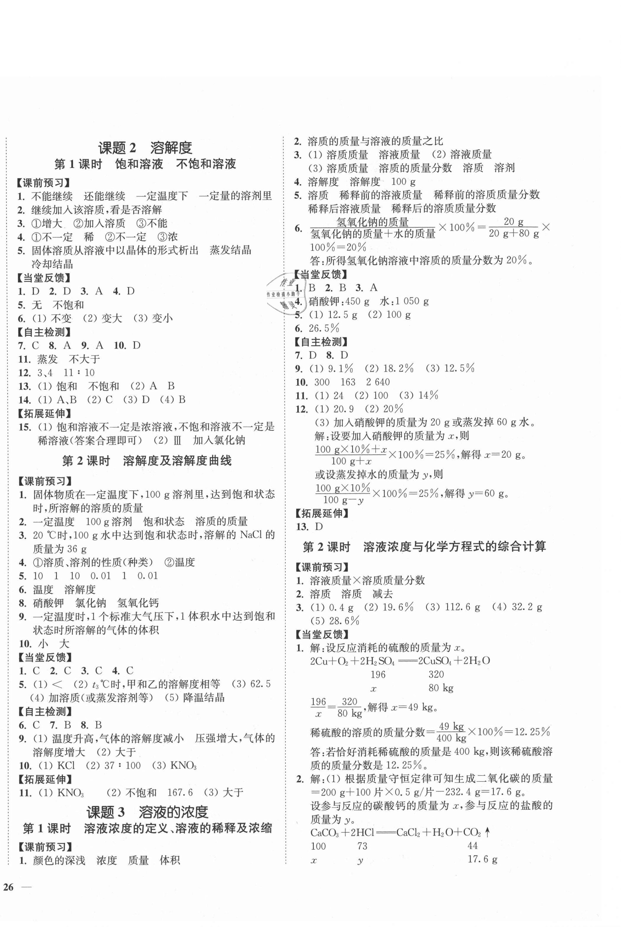 2021年南通小题课时作业本九年级化学下册人教版 第4页