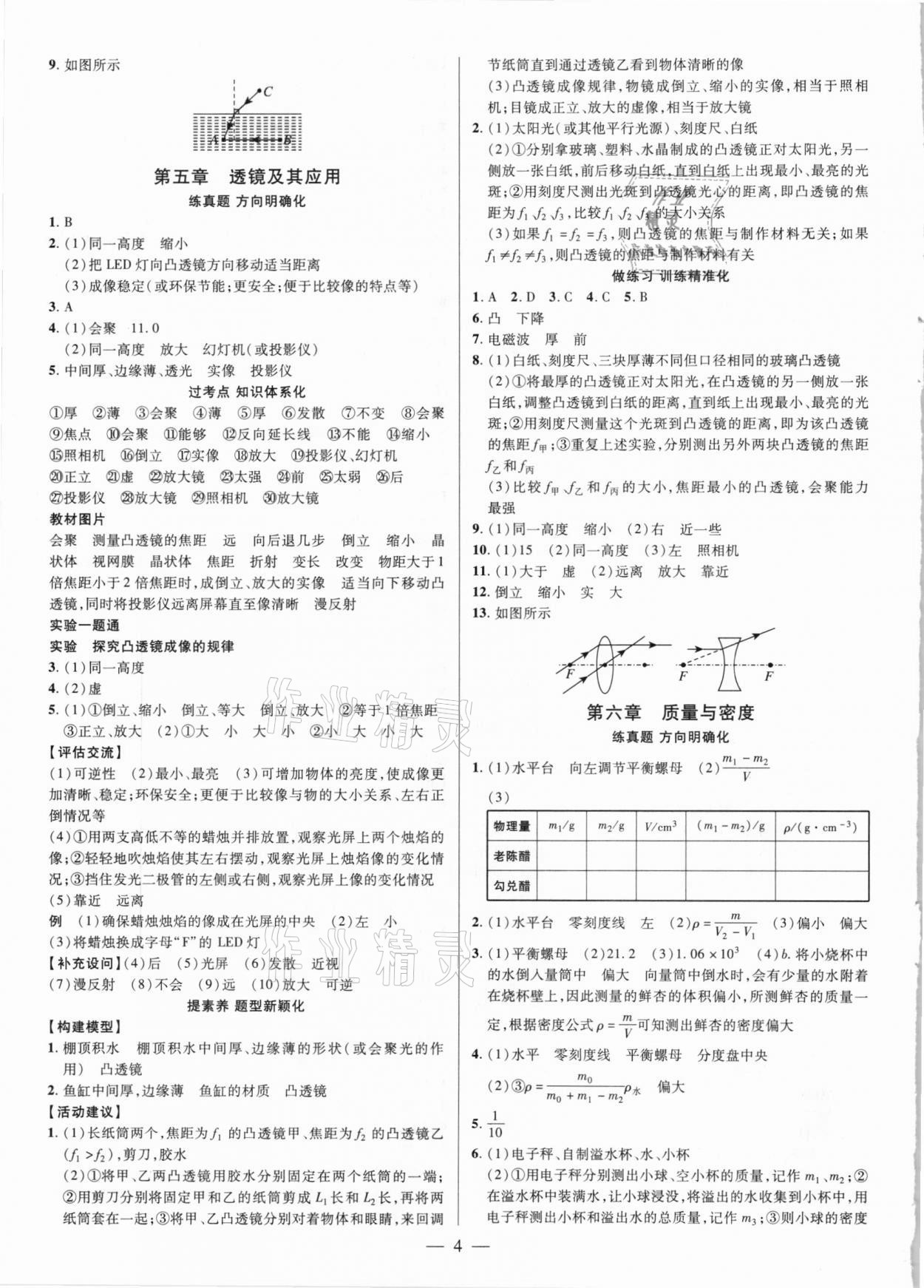 2021年晉一中考精準(zhǔn)提分物理山西專版 參考答案第4頁