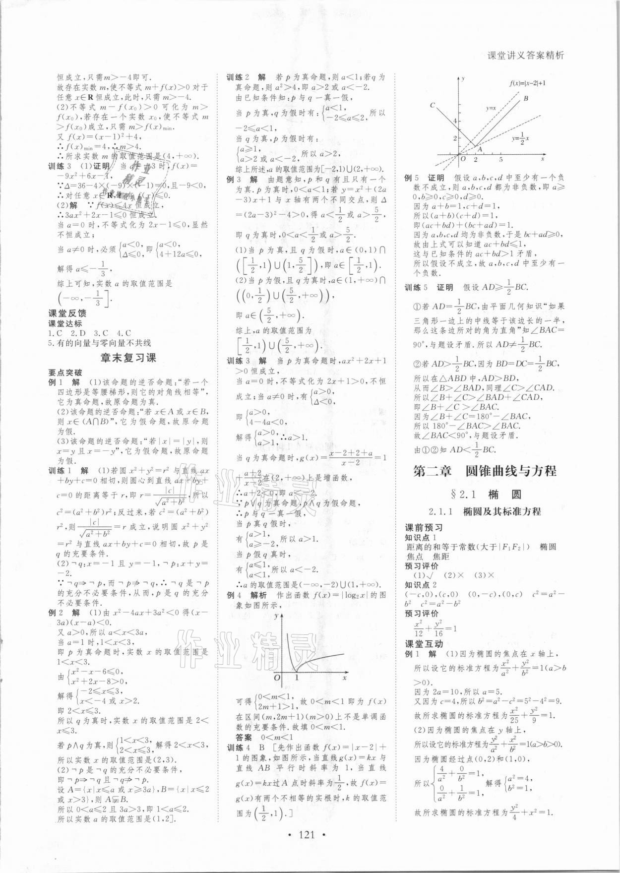 2020年創(chuàng)新設(shè)計(jì)課堂講義高中數(shù)學(xué)選修1-1人教版 參考答案第4頁(yè)