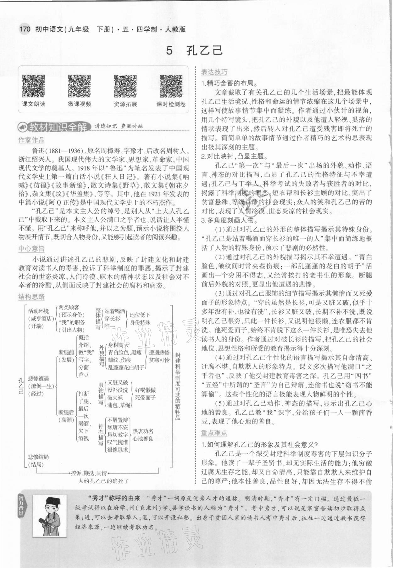 2021年教材課本九年級語文下冊人教版五四制 參考答案第12頁