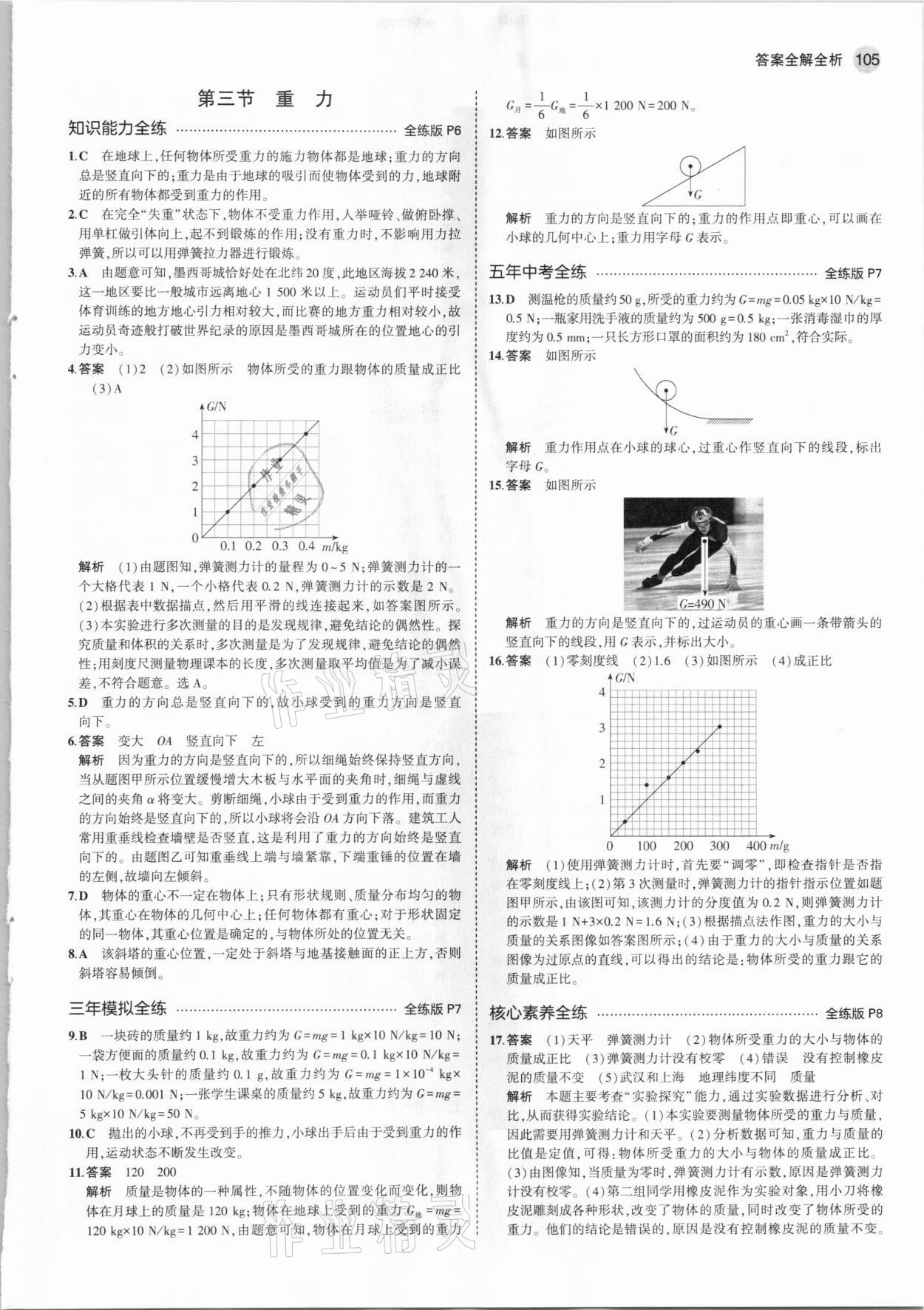 2021年5年中考3年模擬八年級物理下冊魯科版山東專版 參考答案第3頁