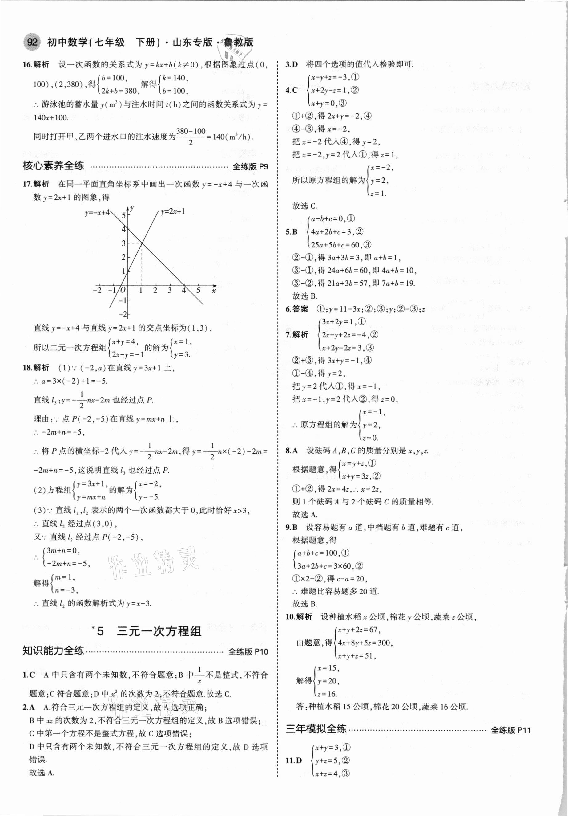 2021年5年中考3年模擬七年級(jí)數(shù)學(xué)下冊(cè)魯教版山東專版 參考答案第6頁(yè)