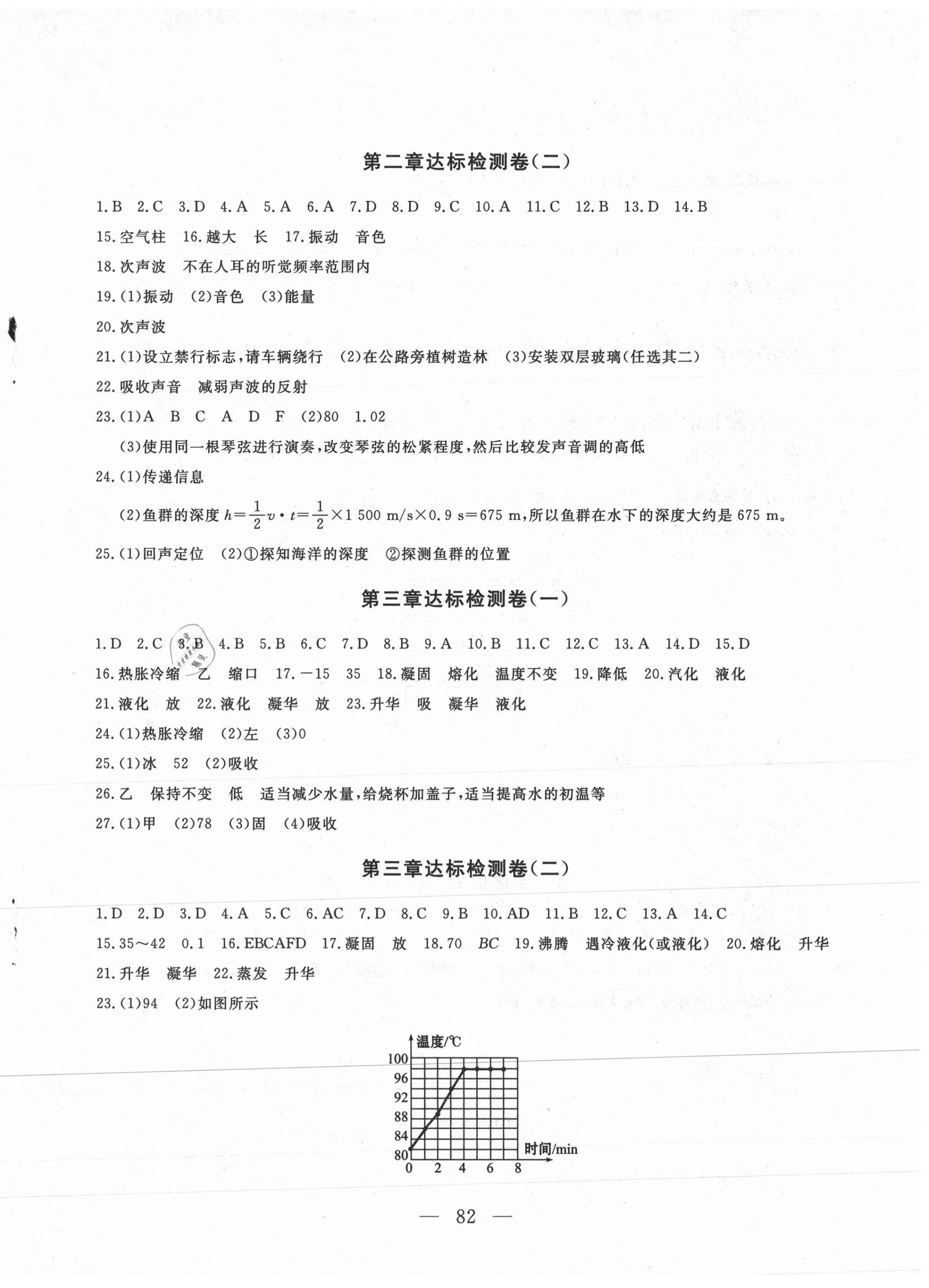 2020年同步檢測卷八年級物理上冊人教版蘭州大學(xué)出版社 第2頁