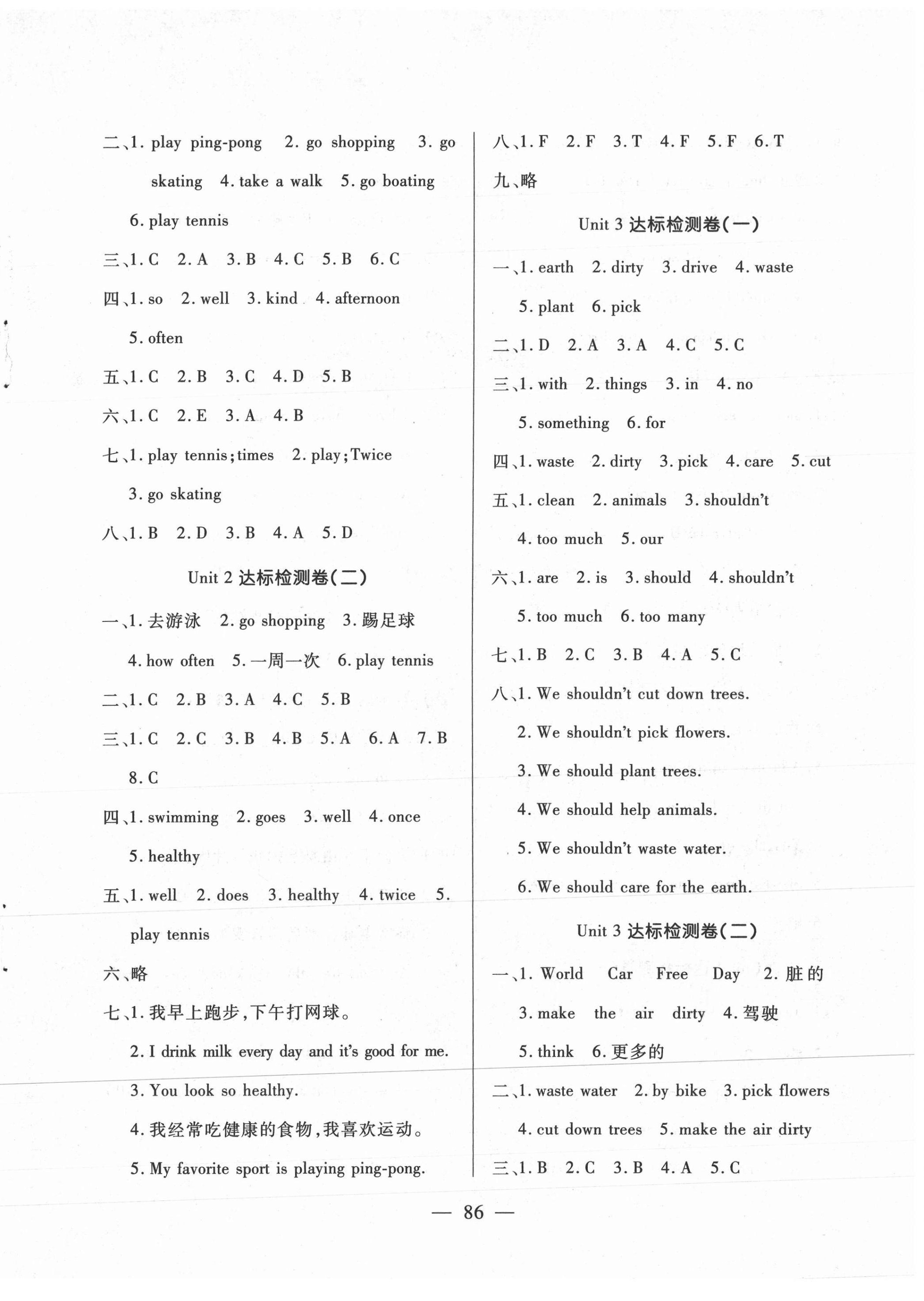 2020年同步檢測(cè)卷六年級(jí)英語(yǔ)上冊(cè)陜旅版蘭州大學(xué)出版社 第2頁(yè)