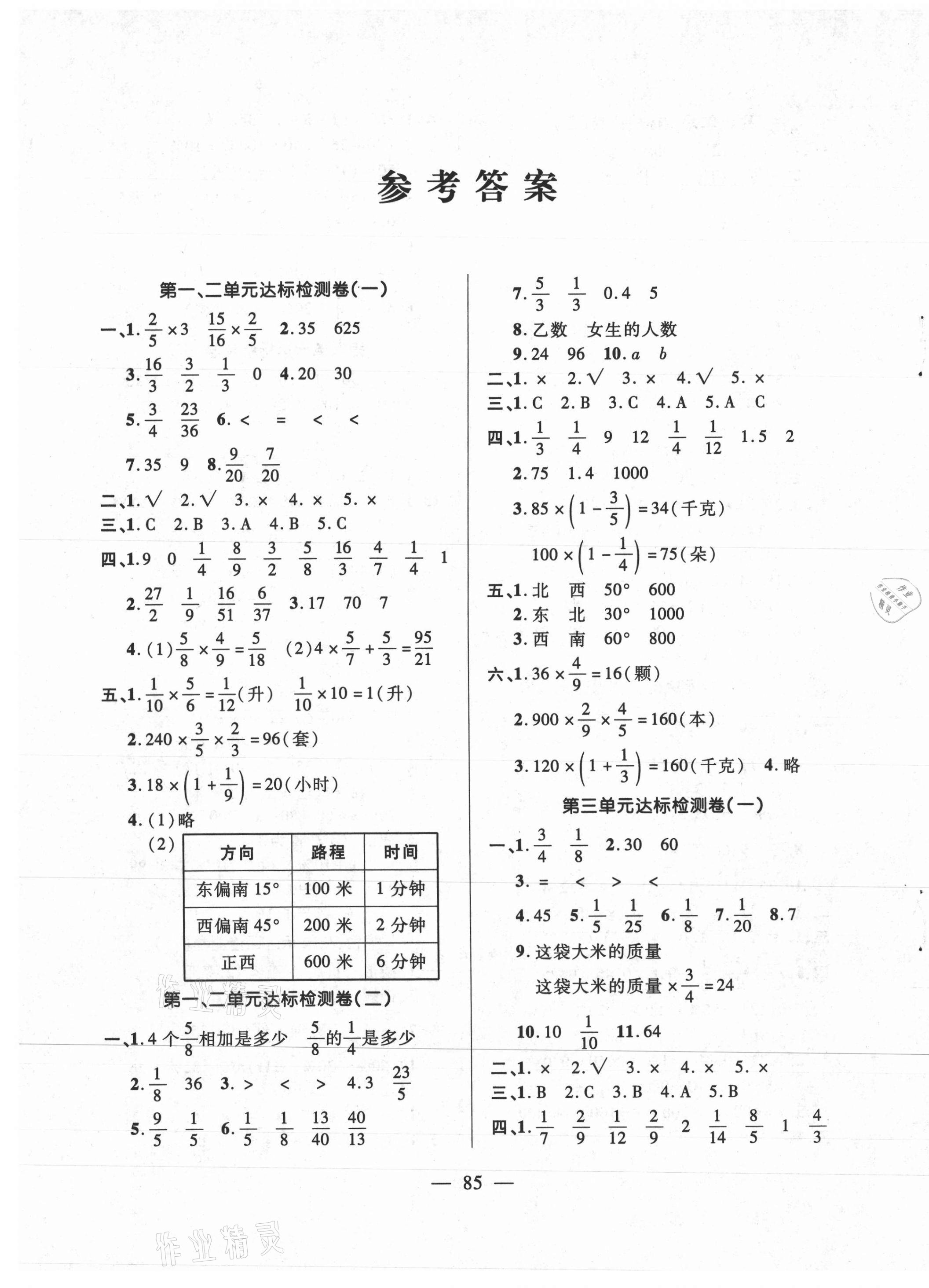 2020年同步檢測卷六年級數(shù)學上冊人教版蘭州大學出版社 第1頁