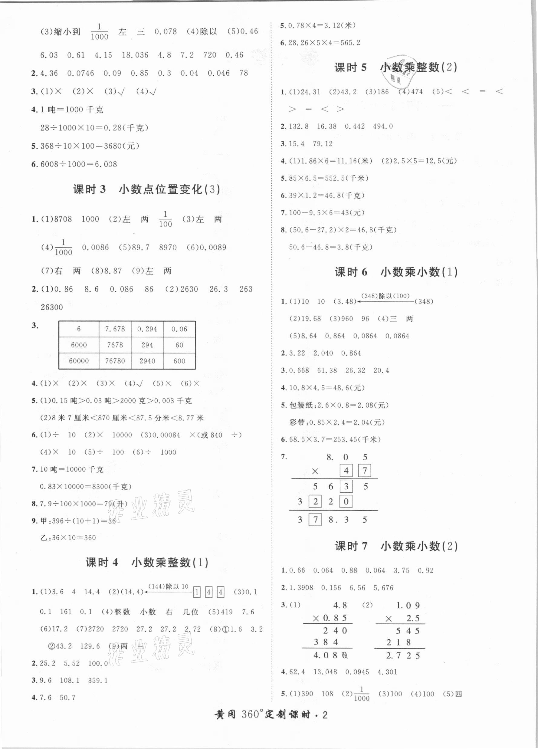 2020年黃岡360定制課時五年級數(shù)學上冊冀教版 第2頁