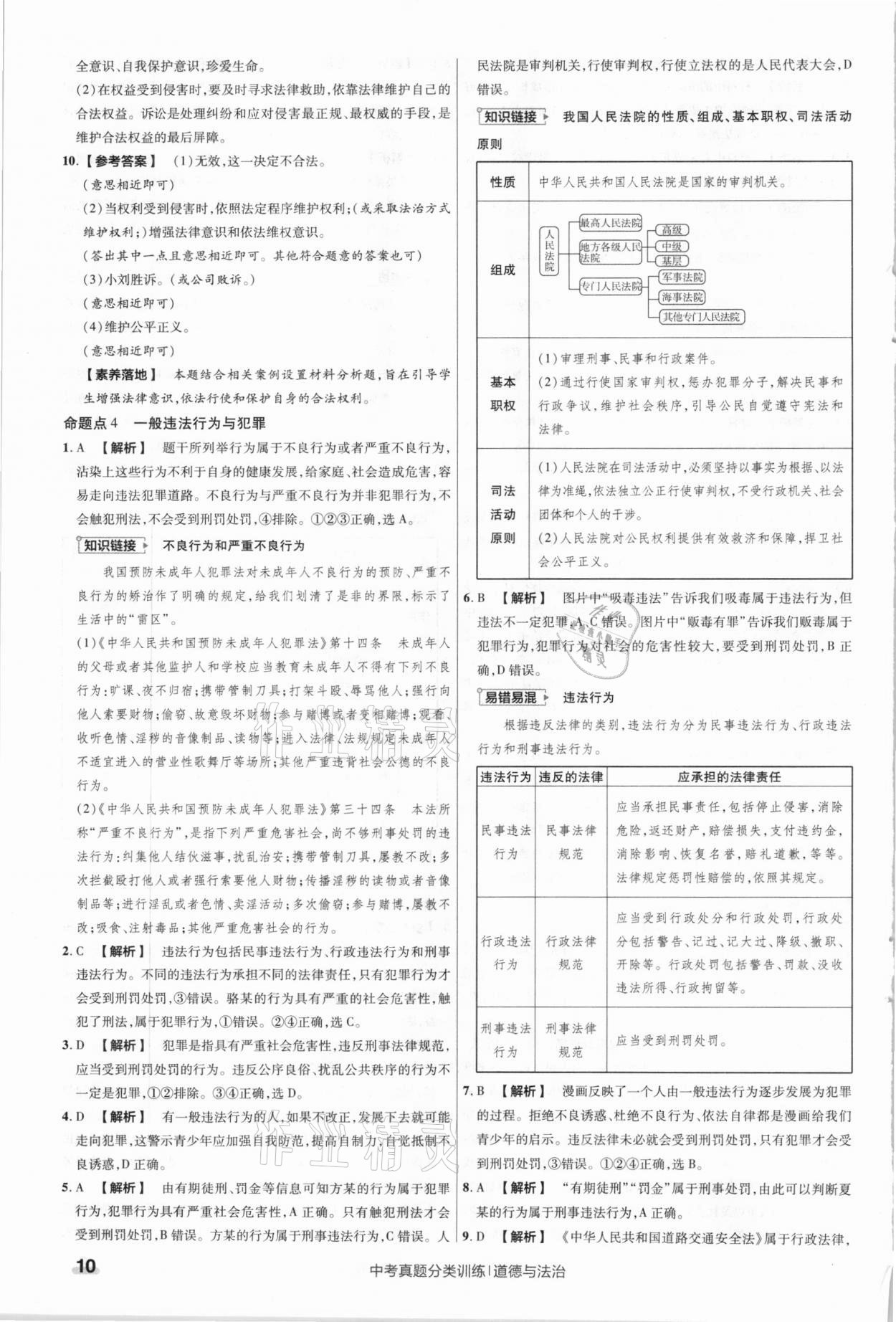 2021年金考卷中考真題分類訓(xùn)練道德與法治 參考答案第10頁