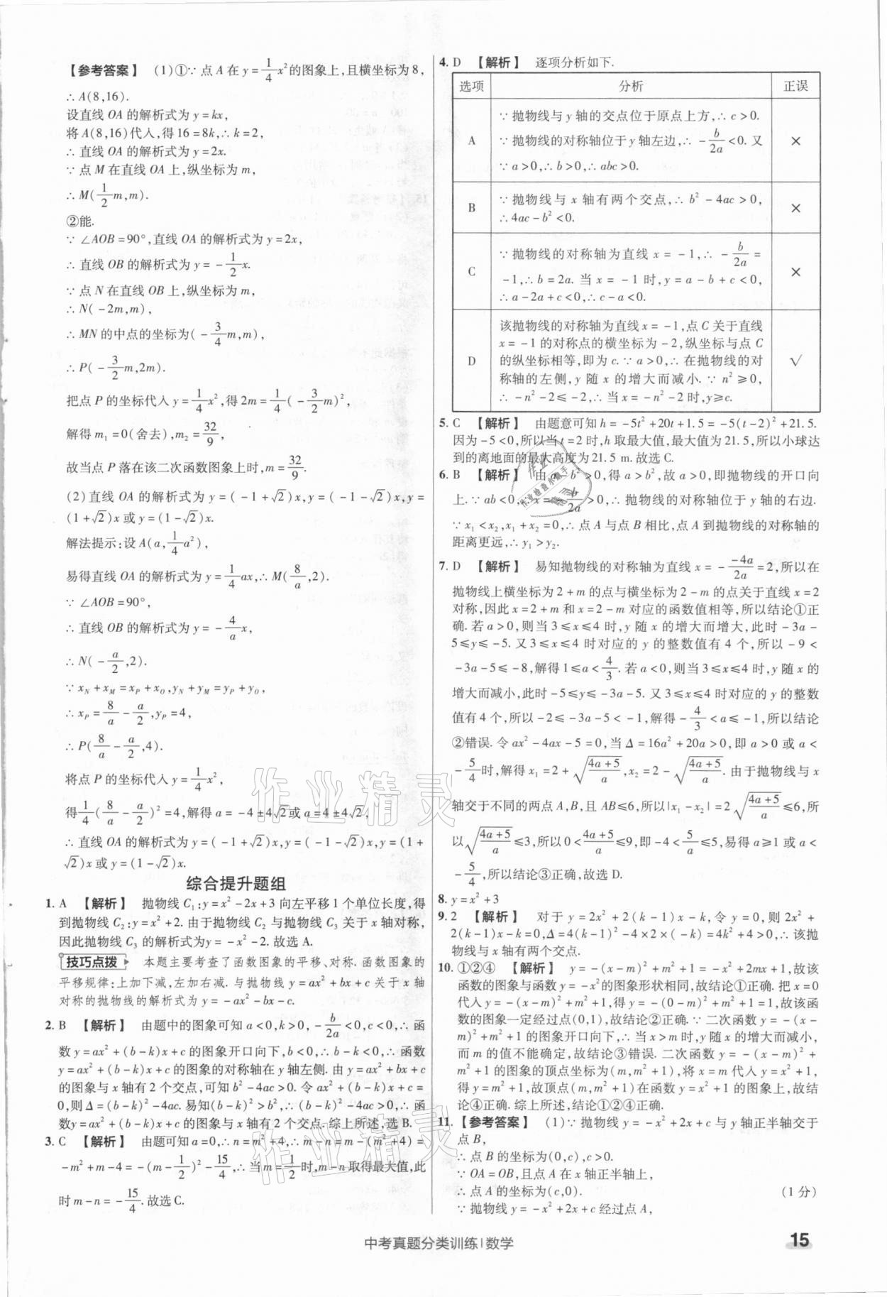 2021年金考卷中考真題分類訓(xùn)練數(shù)學 參考答案第15頁