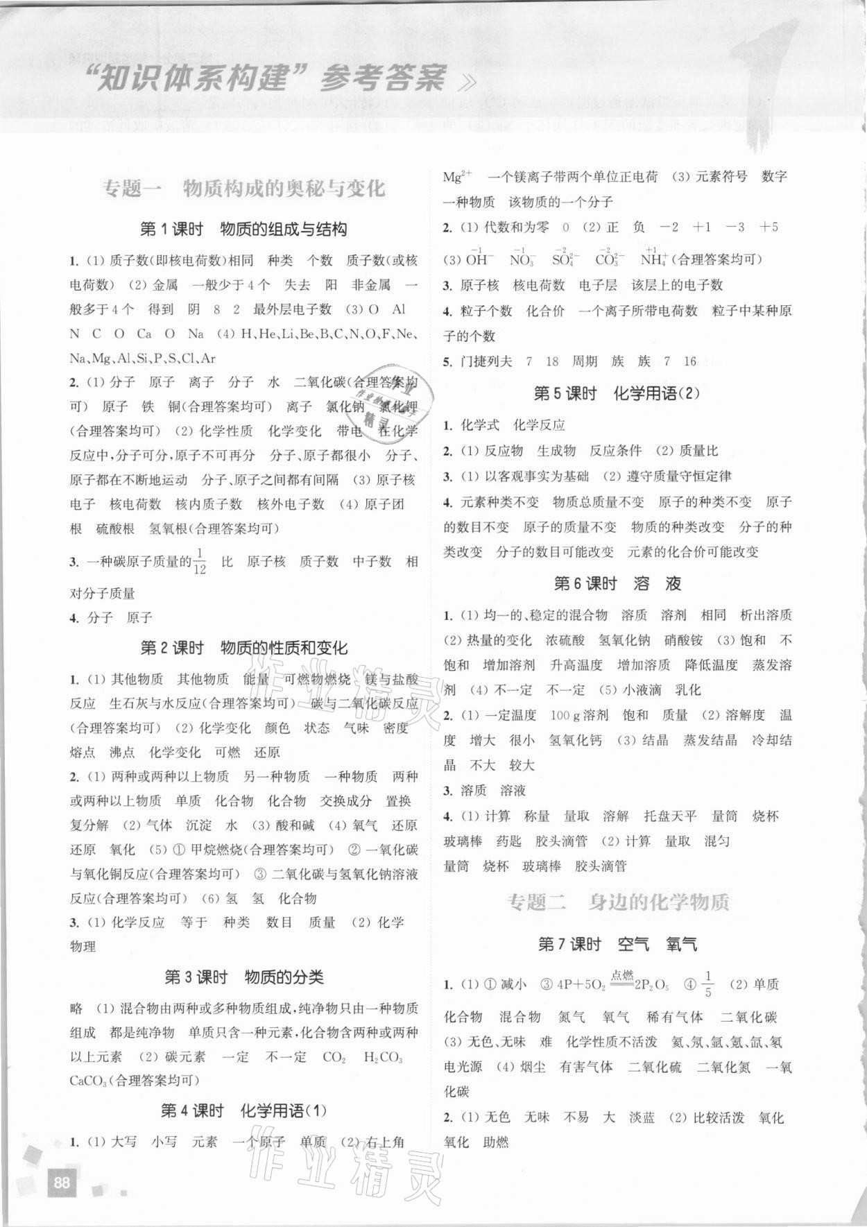 2021年通城學(xué)典通城1典中考復(fù)習(xí)方略化學(xué)人教版江蘇專用 參考答案第1頁(yè)