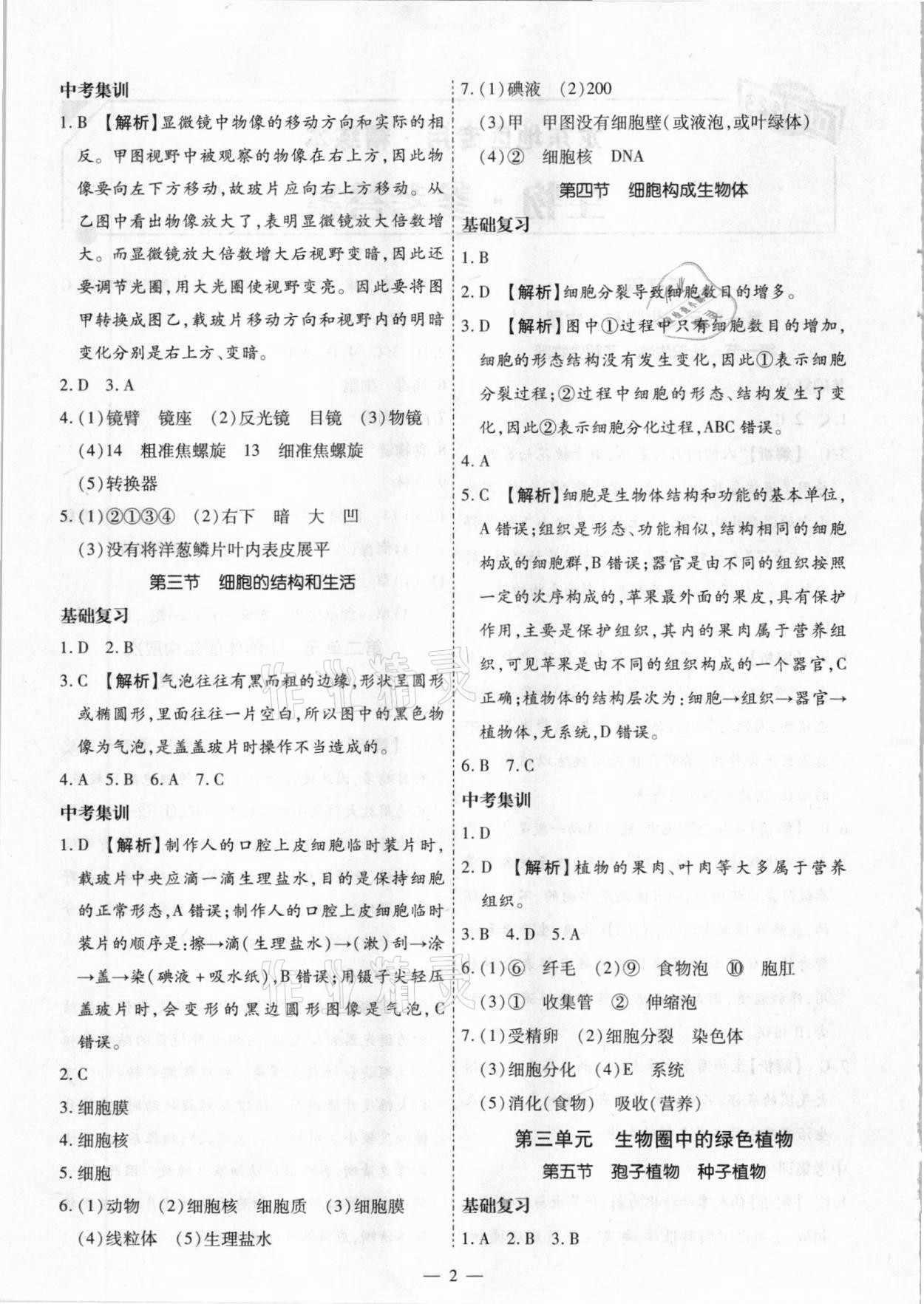 2021年中考123基礎(chǔ)章節(jié)總復(fù)習測試卷生物龍東地區(qū)專用 第2頁