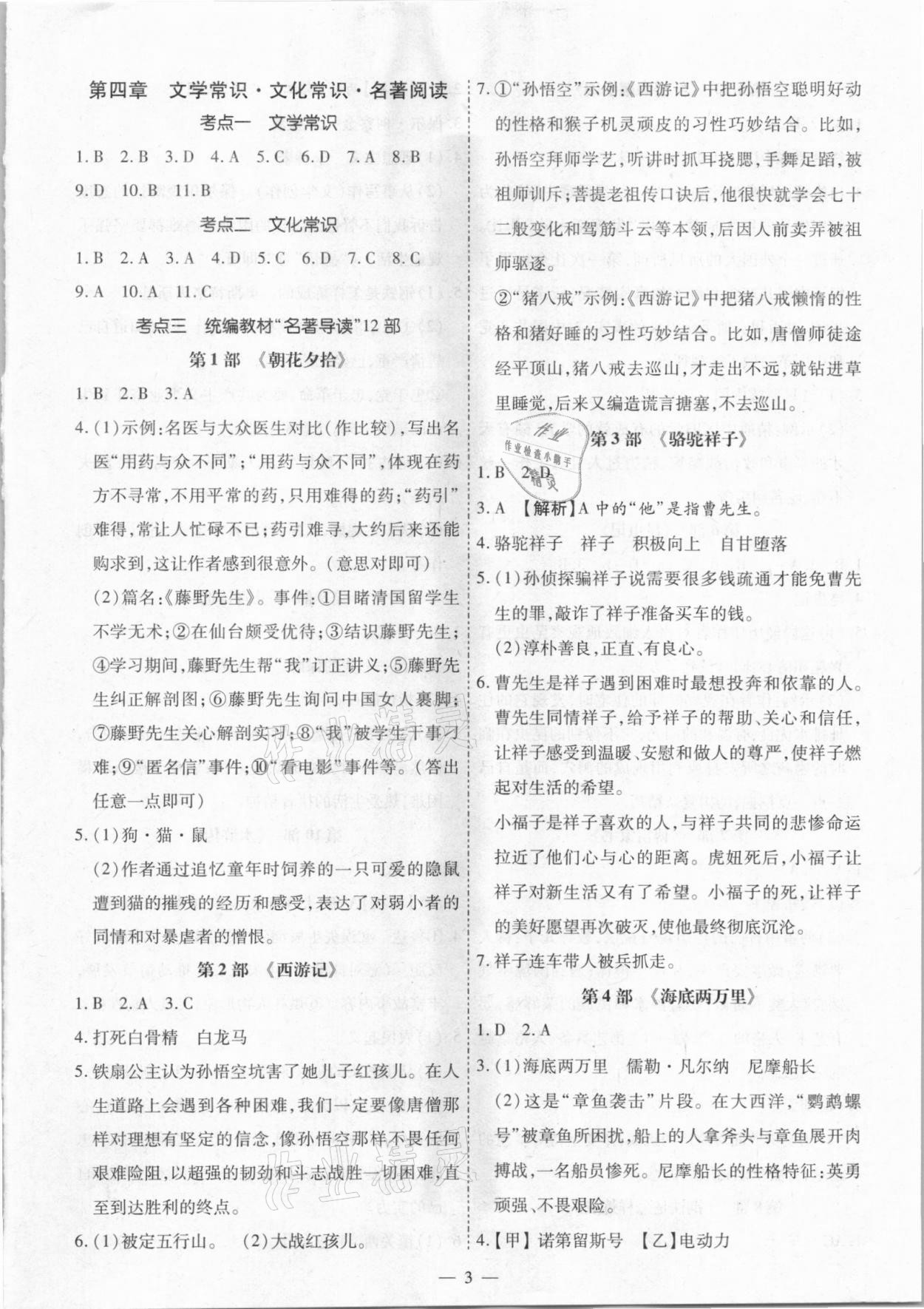 2021年中考123基礎(chǔ)章節(jié)總復(fù)習(xí)測試卷語文大慶市專用 第3頁