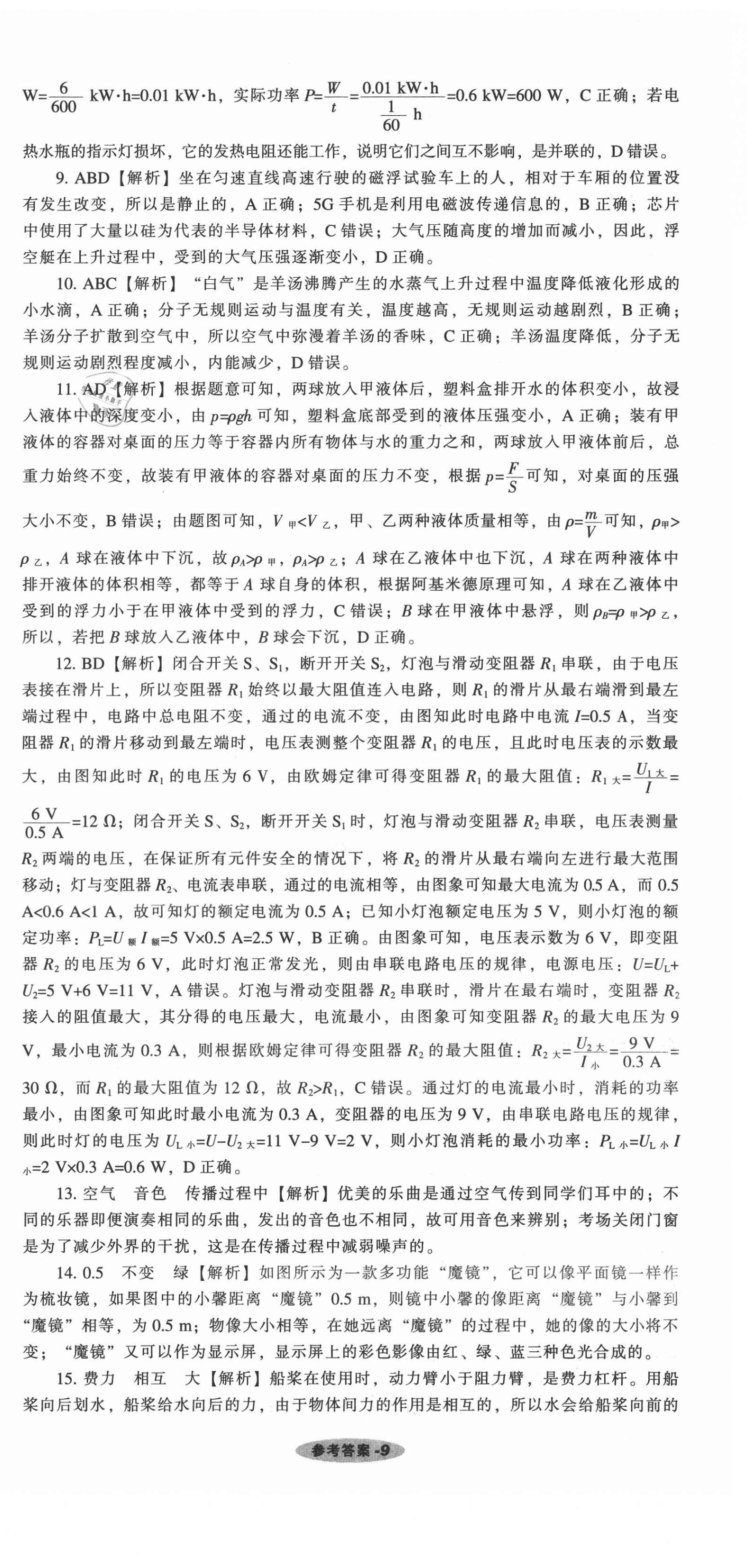 2021年遼寧中考真題匯編物理 第9頁