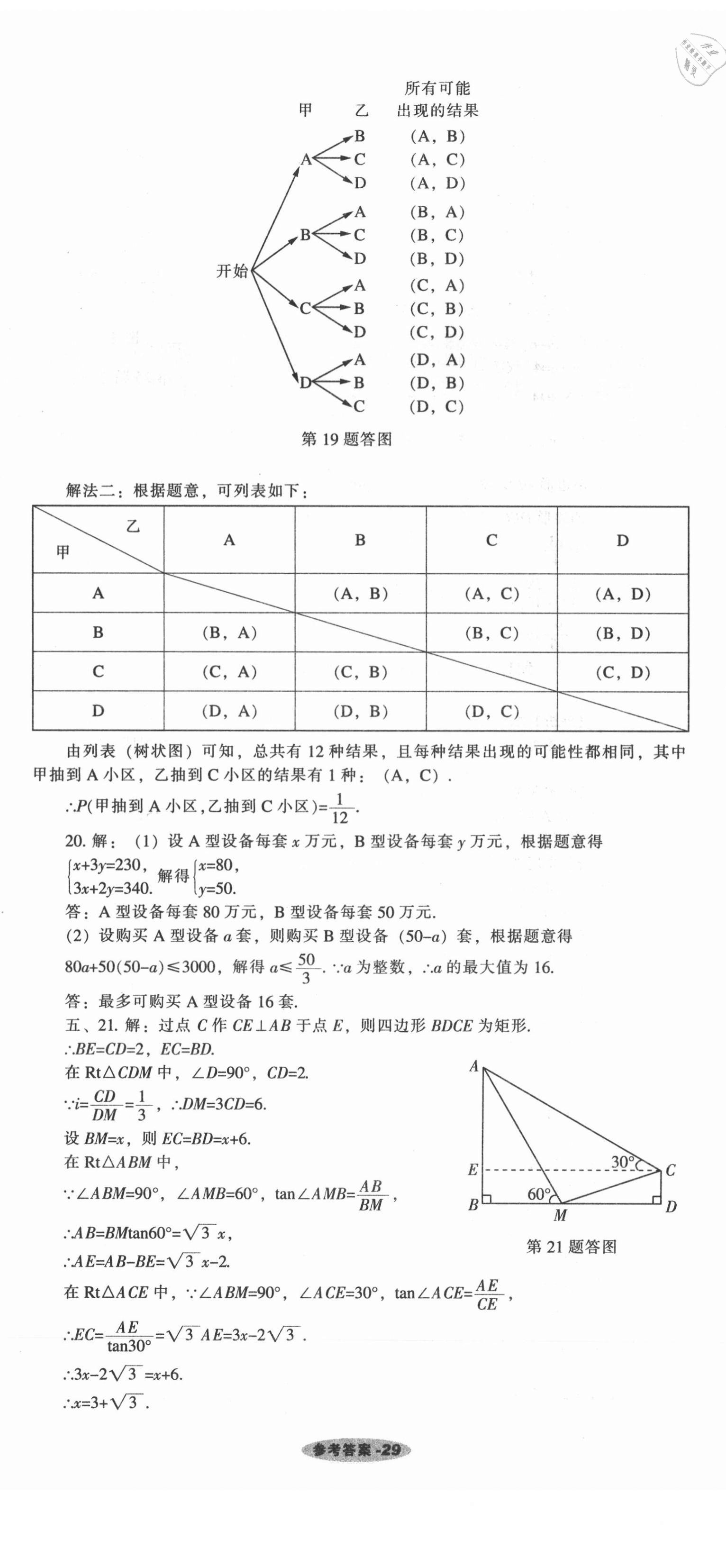 2021年遼寧中考真題匯編數(shù)學(xué) 參考答案第29頁