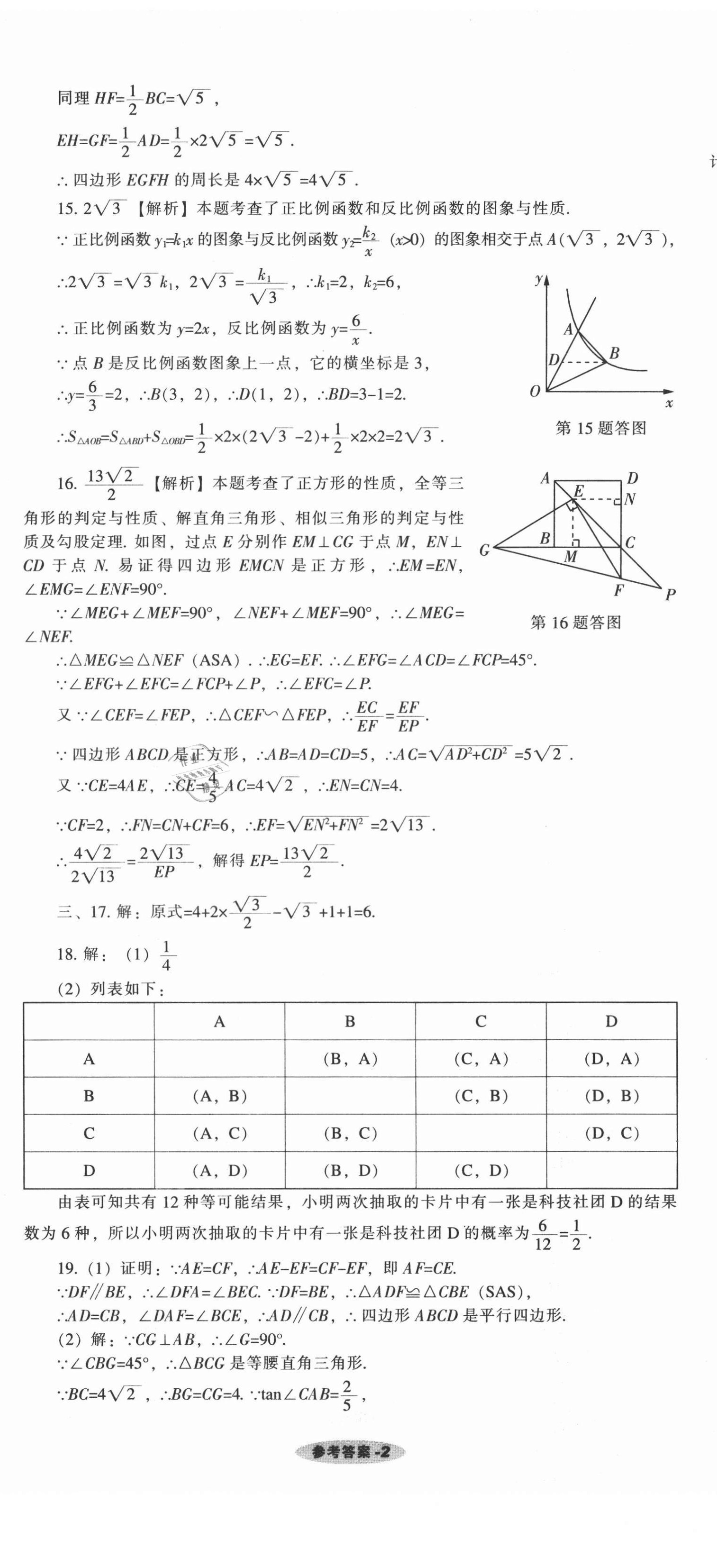 2021年遼寧中考真題匯編數(shù)學(xué) 參考答案第2頁