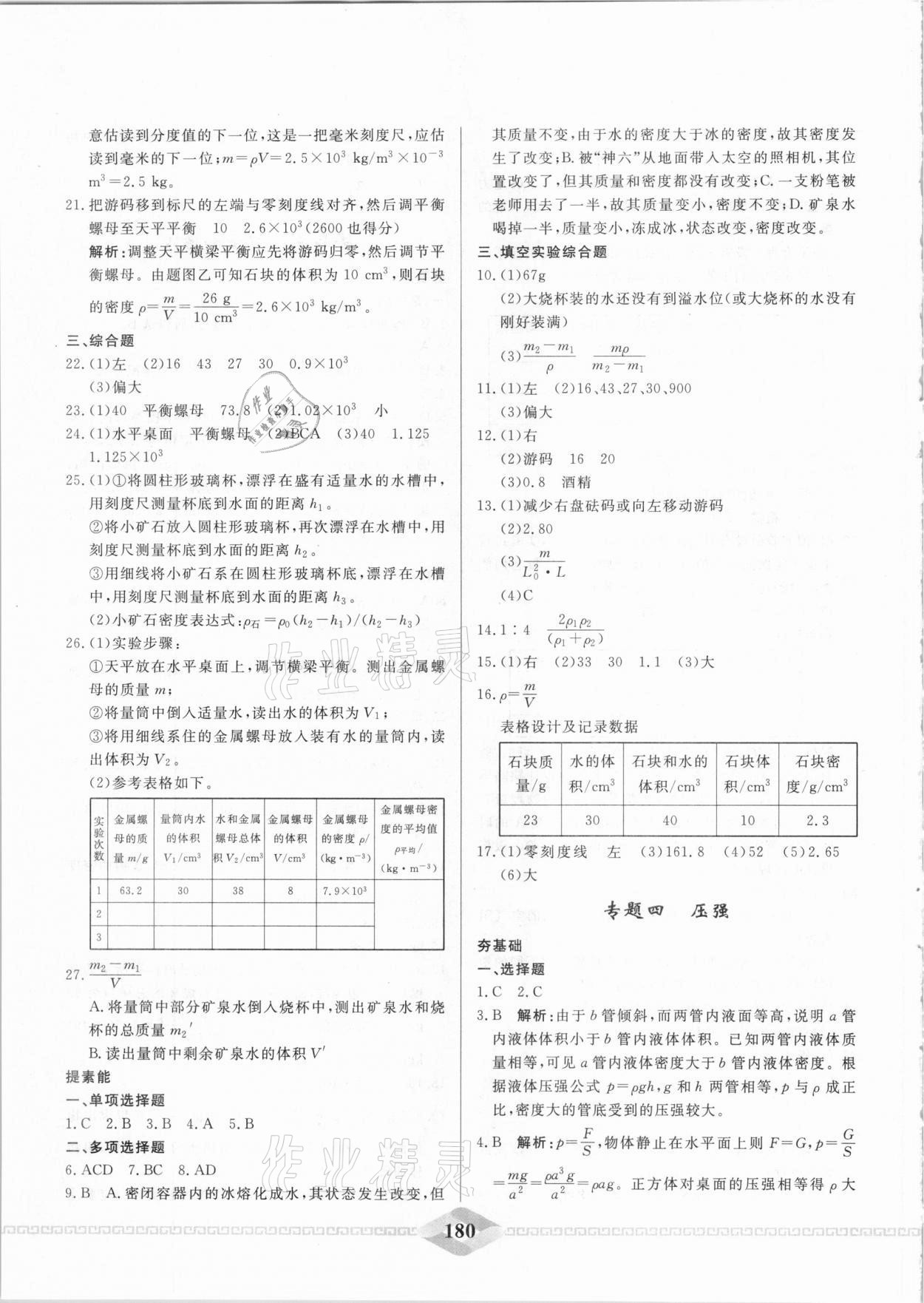 2021年一飞冲天中考专项精品试题分类物理 参考答案第4页