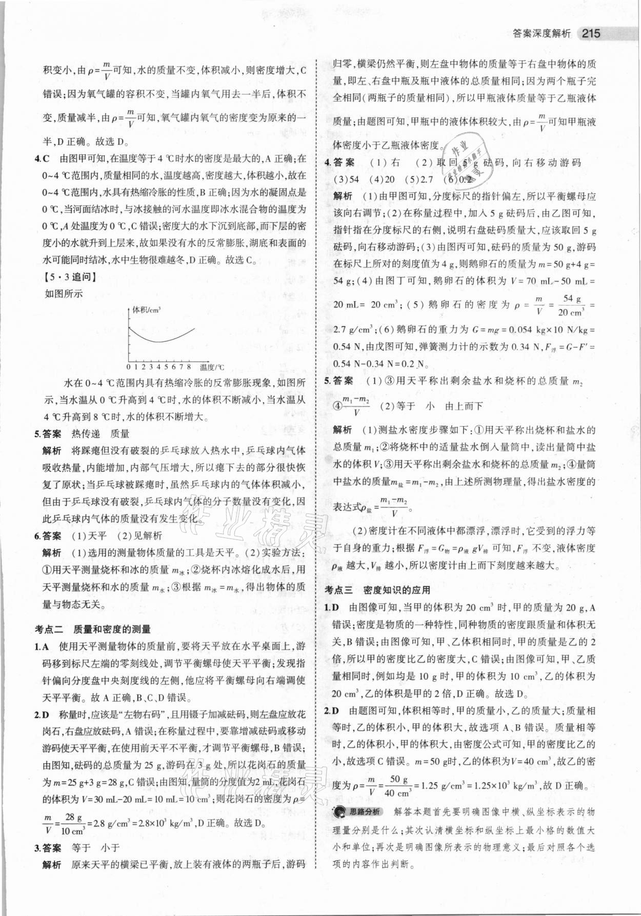 2021年5年中考3年模拟中考物理山东专用 参考答案第15页