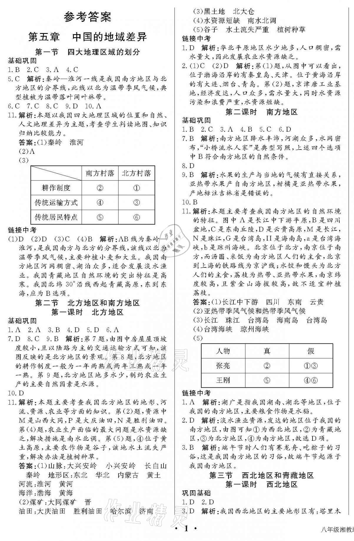 2021年培優(yōu)A計(jì)劃八年級(jí)地理下冊(cè)湘教版 第1頁