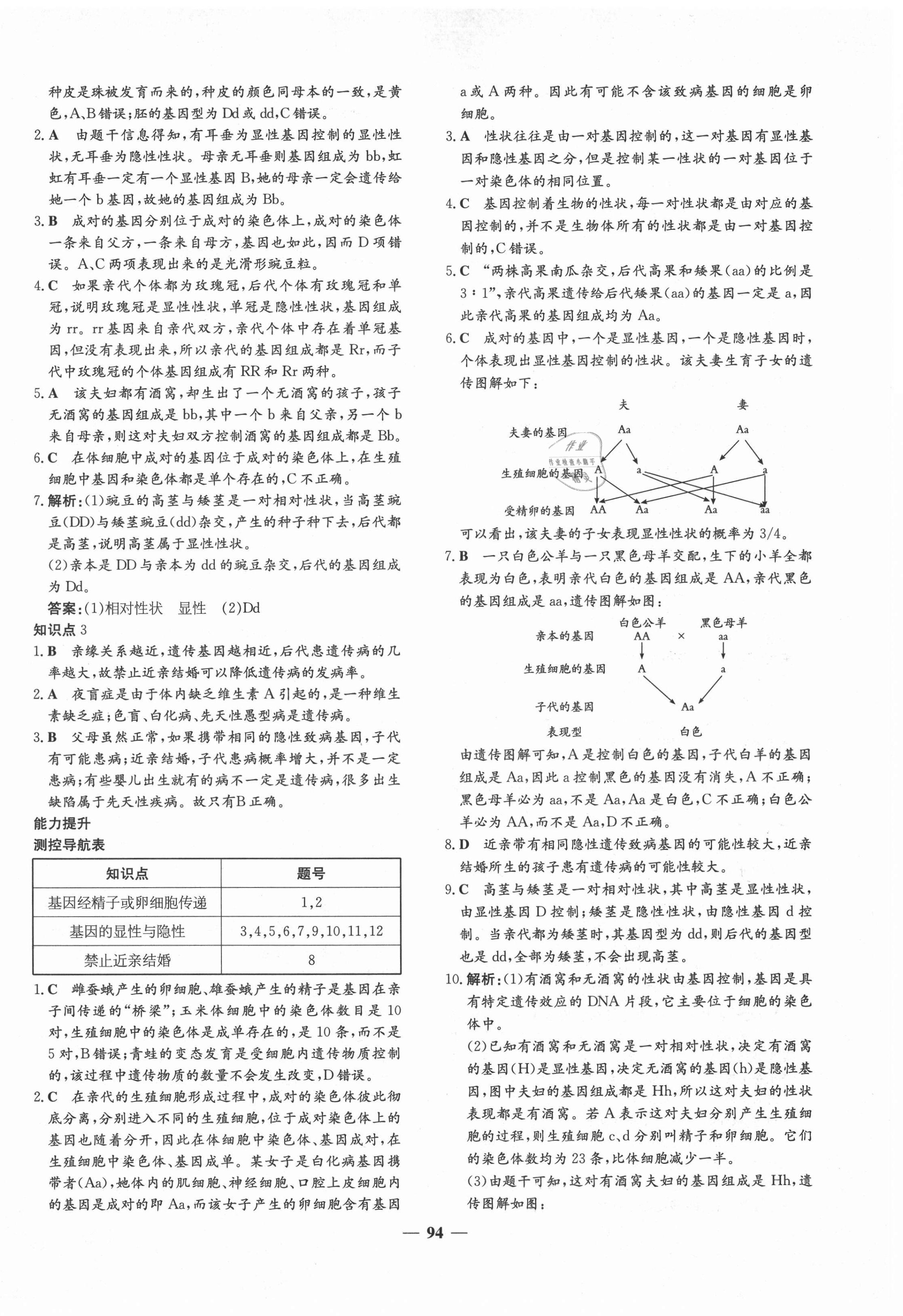 2021年練案課時(shí)訓(xùn)練案八年級(jí)生物下冊魯科版54制 第6頁