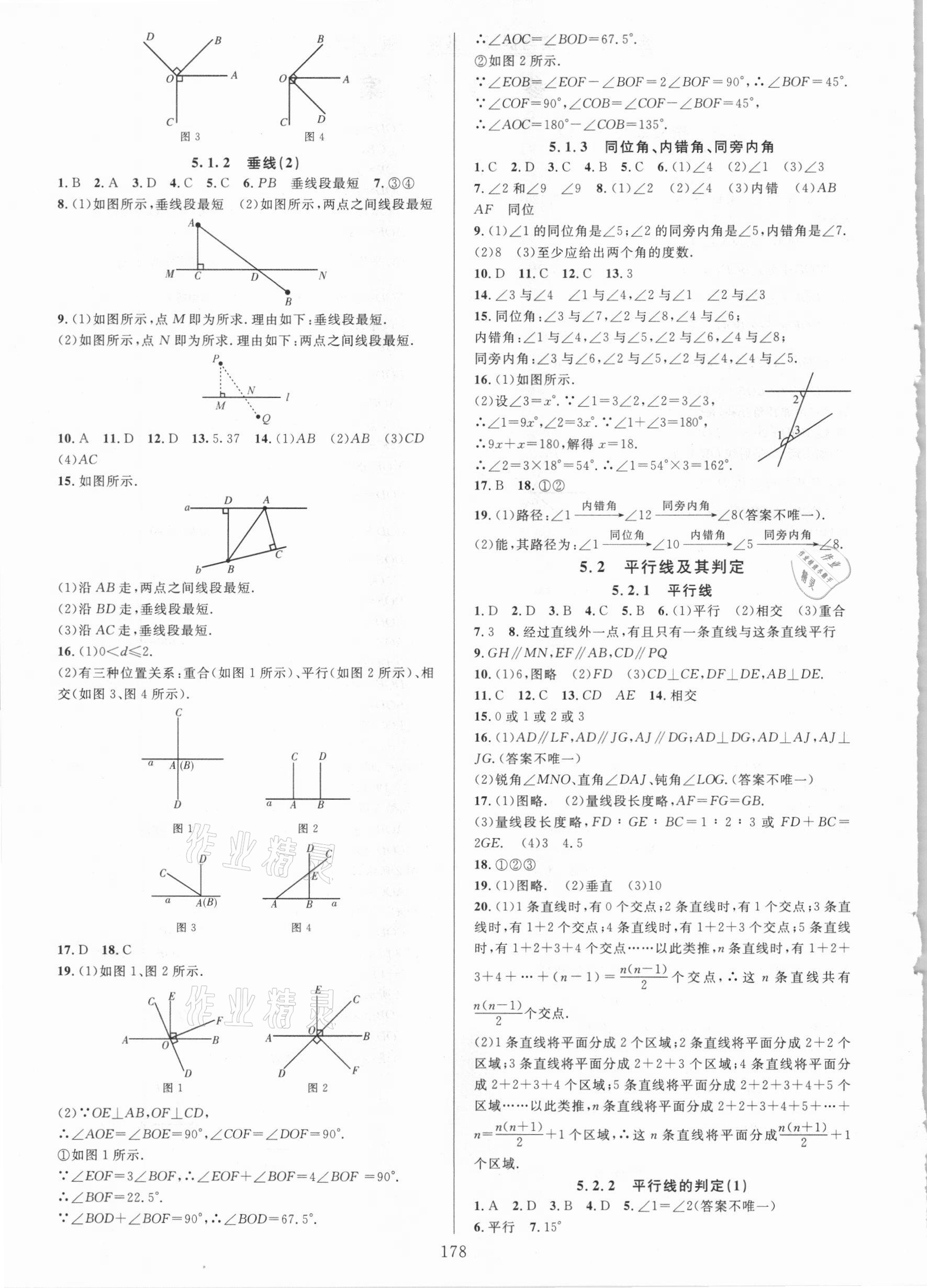 2021年全优方案夯实与提高七年级数学下册人教版A版 参考答案第2页