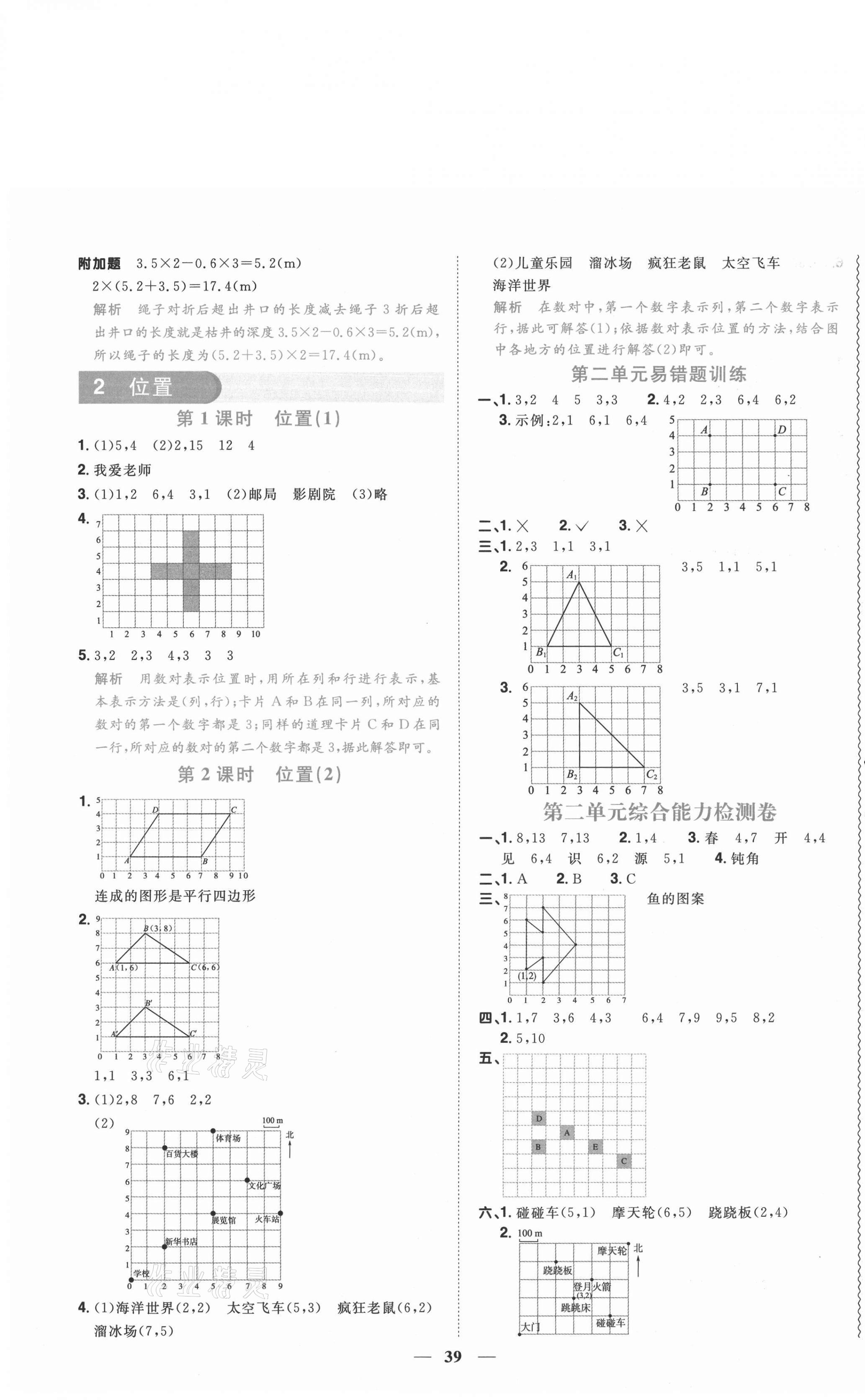 2020年陽光同學課時優(yōu)化作業(yè)五年級數(shù)學上冊人教版菏澤專版 參考答案第3頁