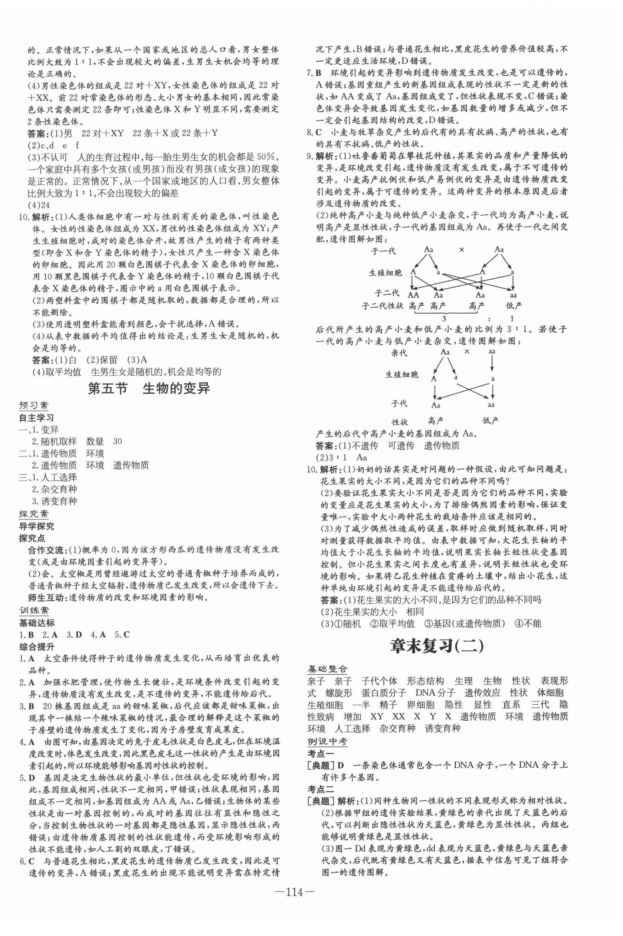 2021年初中同步學(xué)習(xí)導(dǎo)與練導(dǎo)學(xué)探究案八年級生物下冊人教版 第6頁