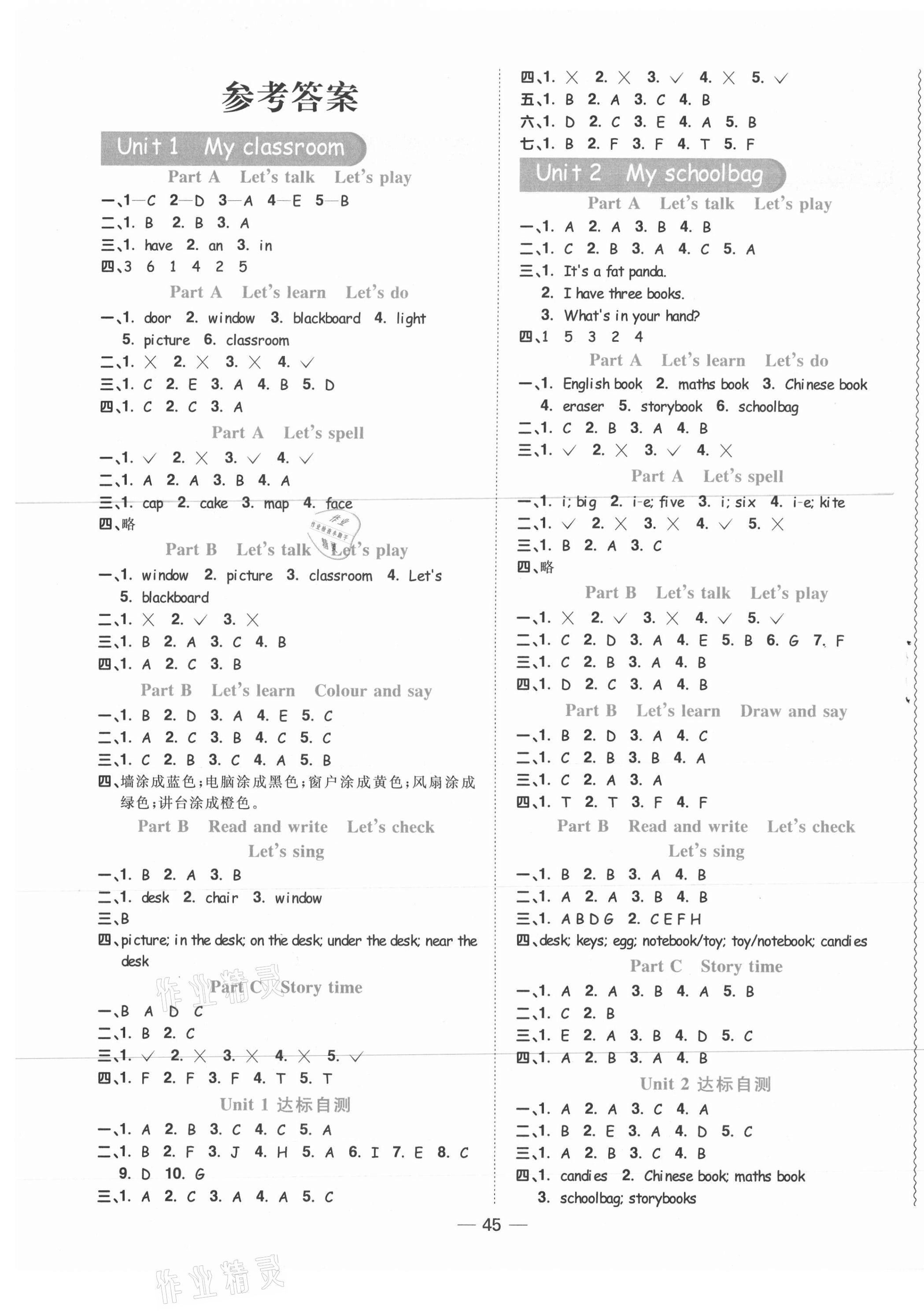 2020年陽光同學課時優(yōu)化作業(yè)四年級英語上冊人教PEP版菏澤專版 第1頁