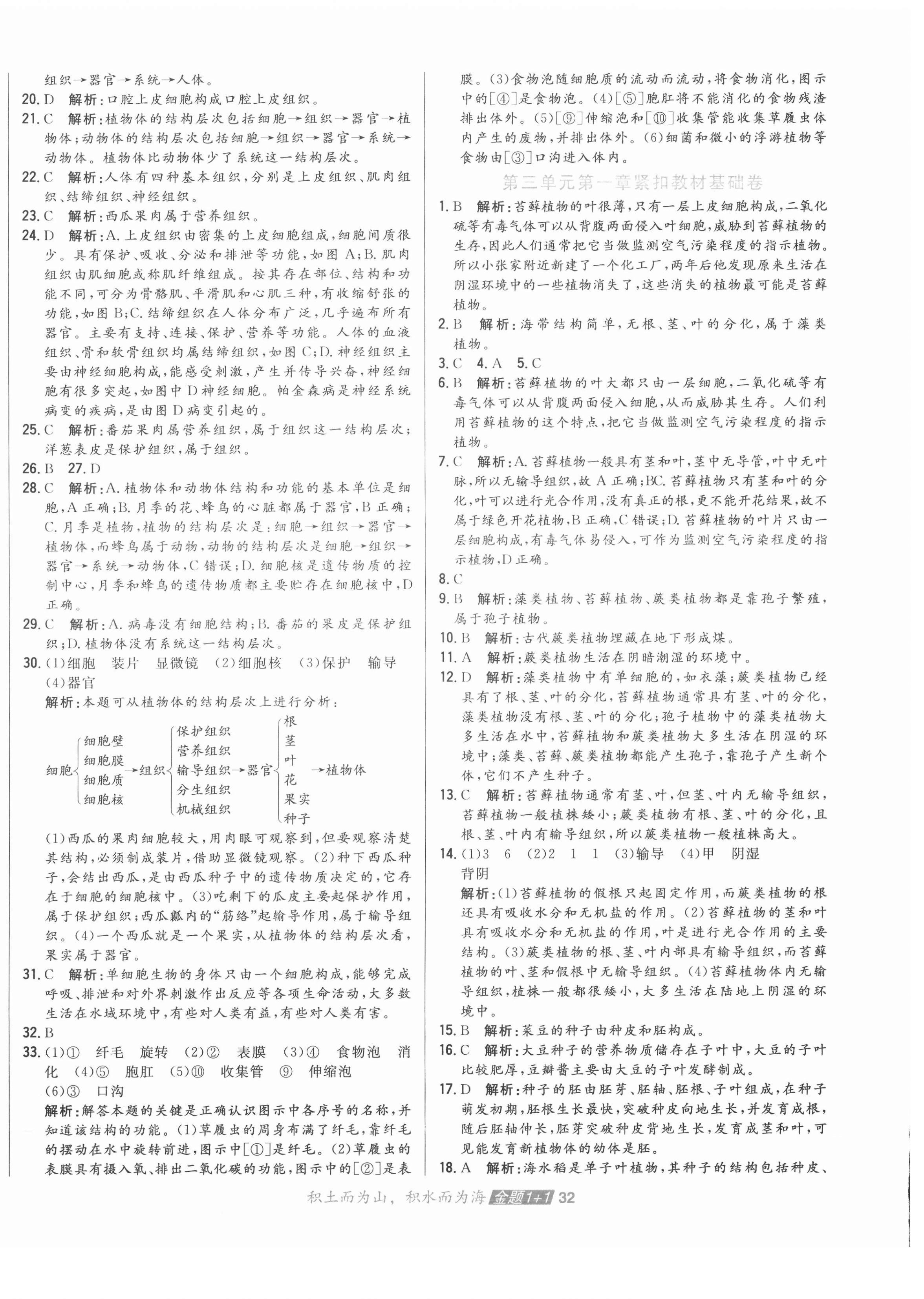 2020年中大英才金題1加1七年級(jí)生物上冊(cè)人教版 第4頁(yè)