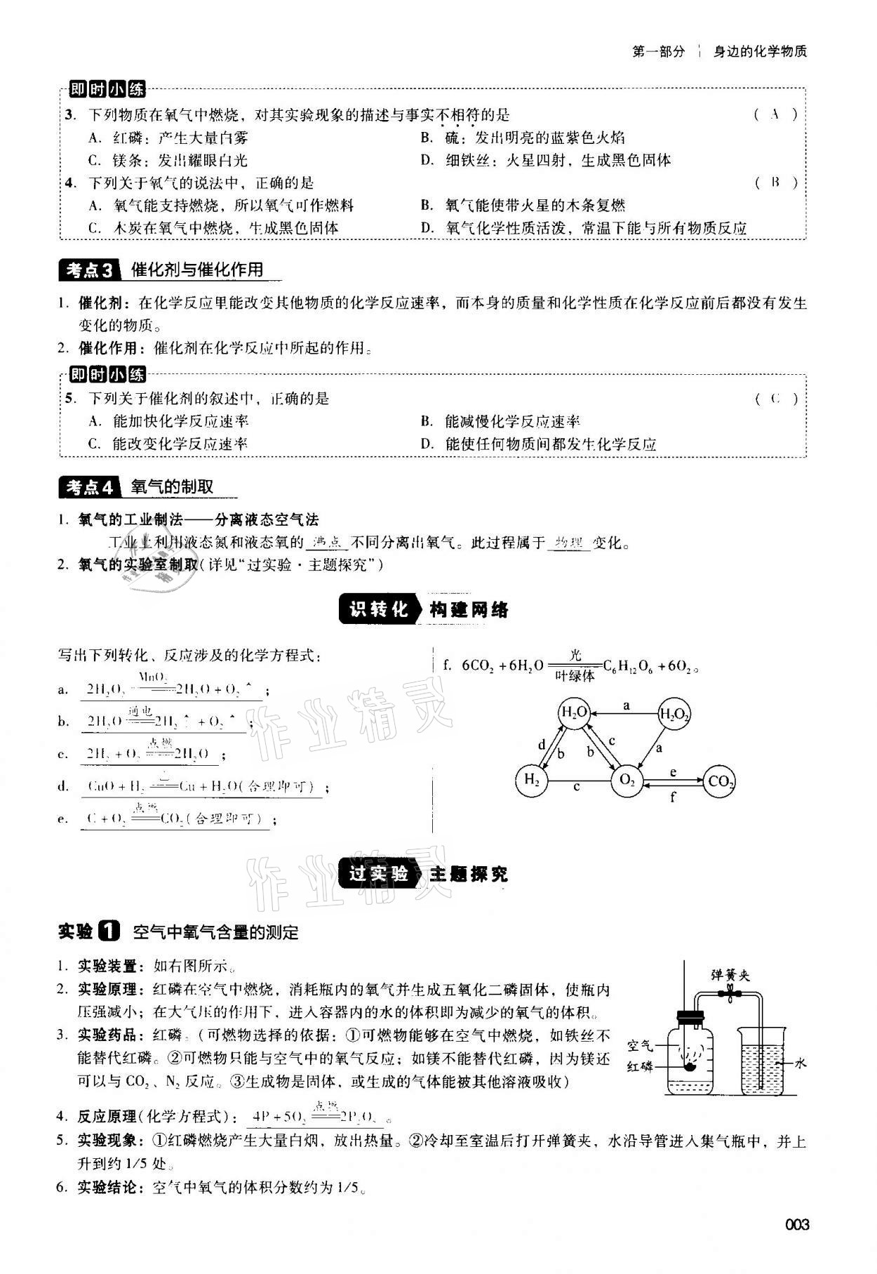 2021年中考狀元化學(xué) 參考答案第3頁