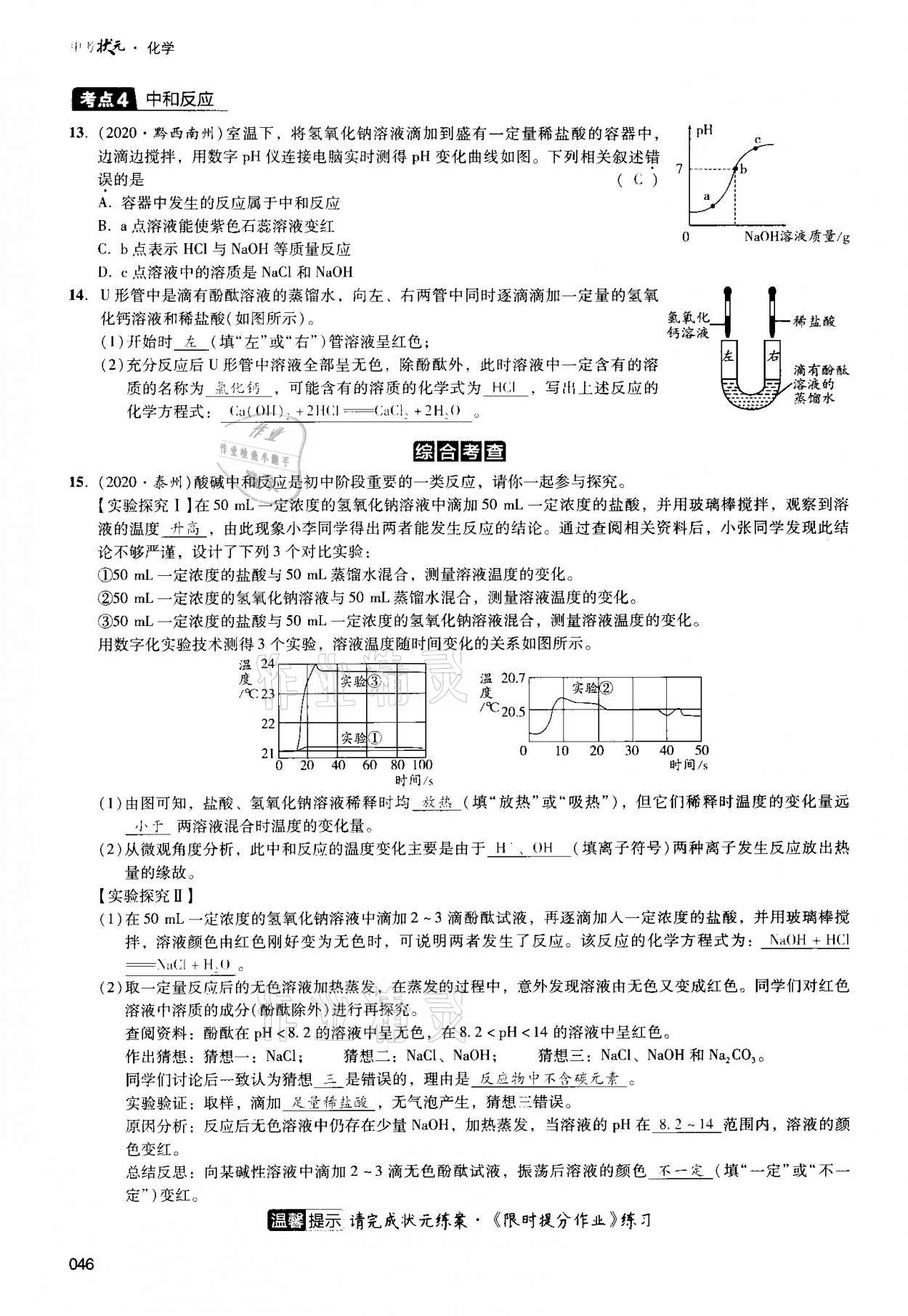 2021年中考狀元化學(xué) 參考答案第46頁