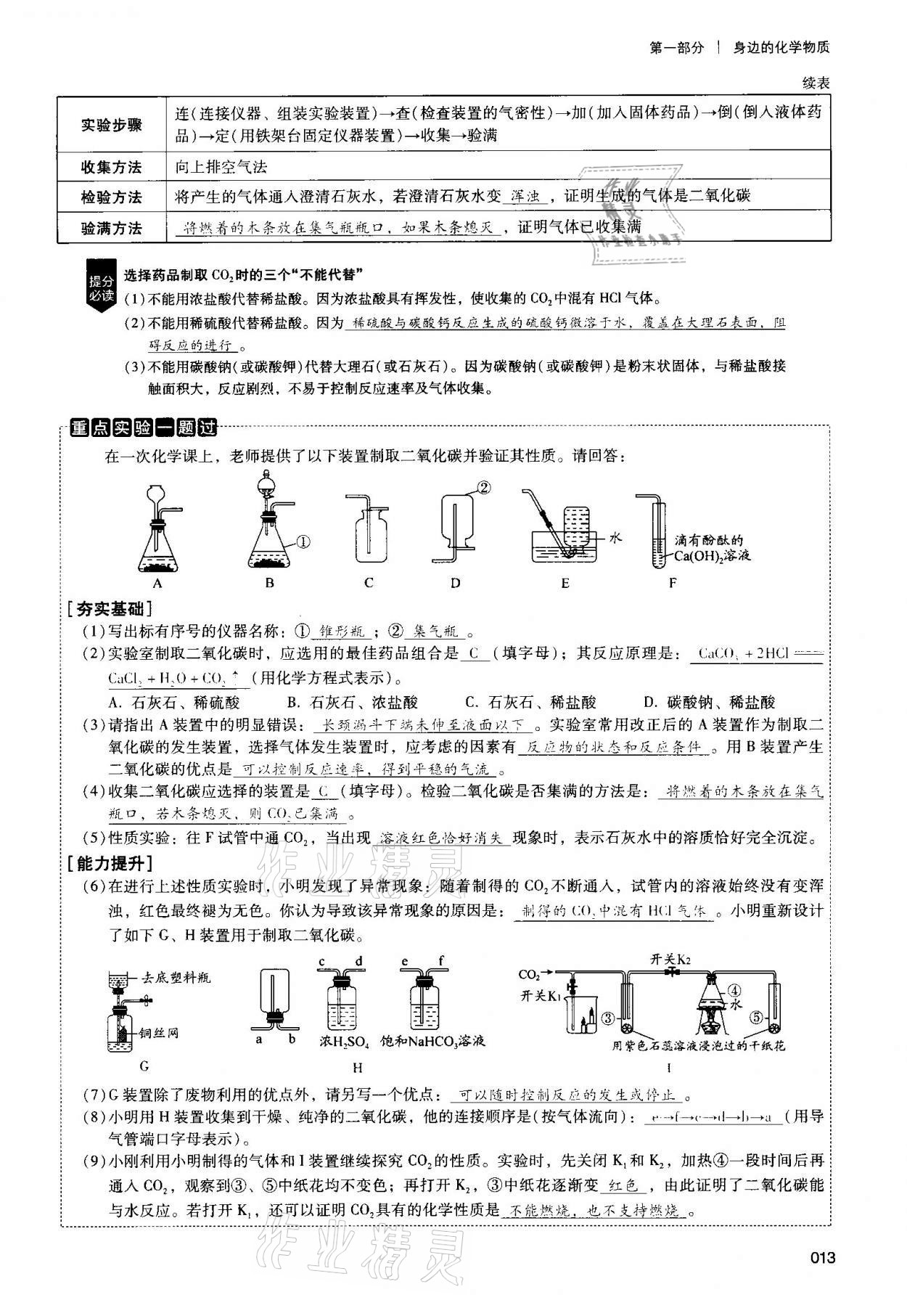 2021年中考狀元化學(xué) 參考答案第13頁