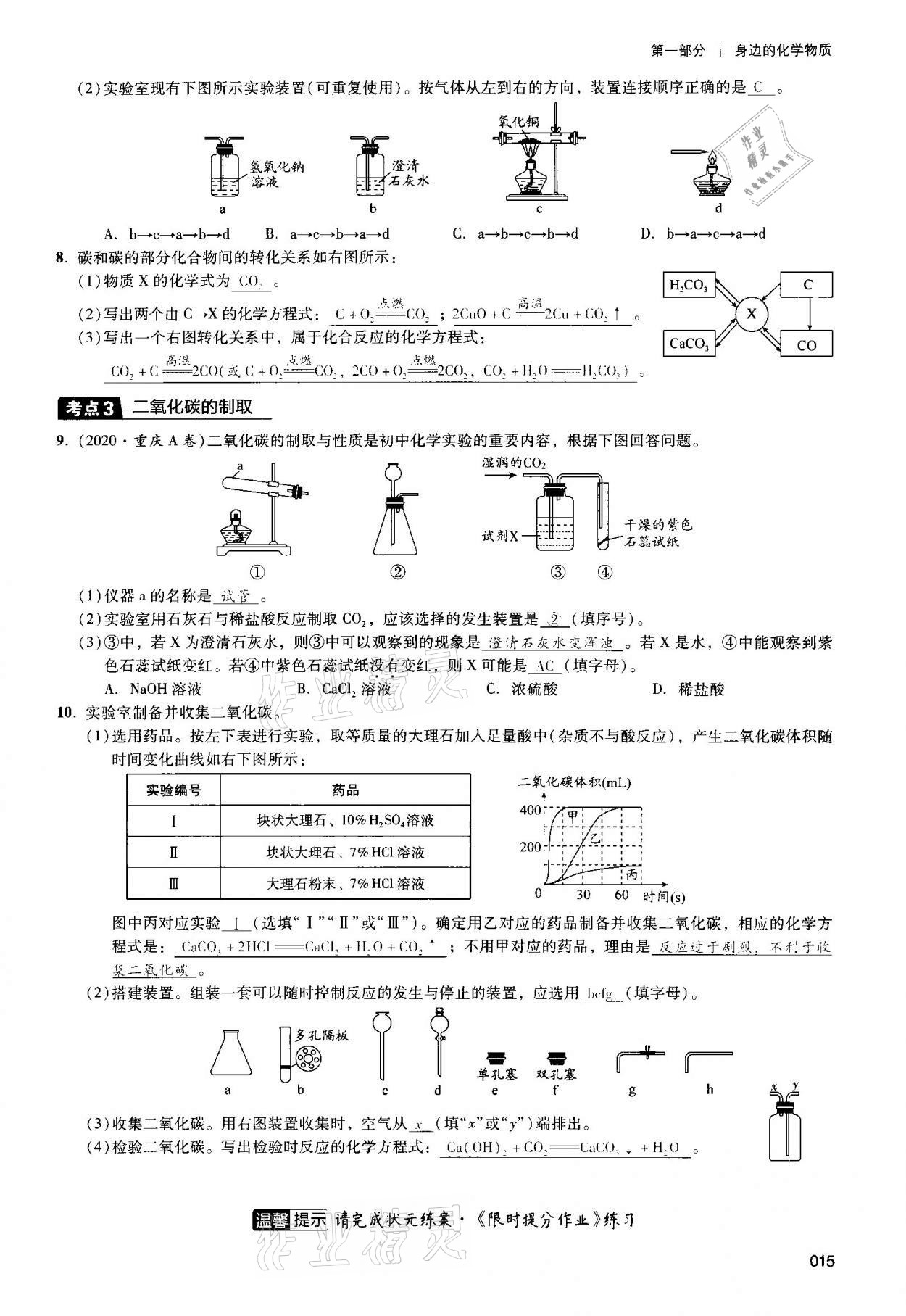 2021年中考狀元化學 參考答案第15頁