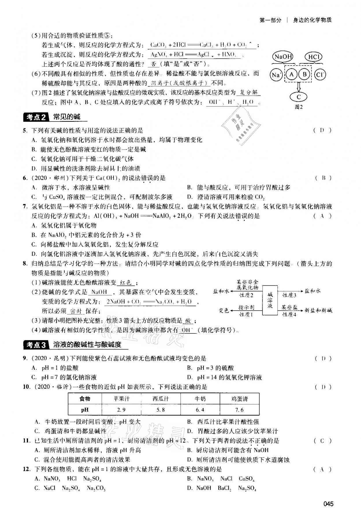 2021年中考狀元化學(xué) 參考答案第45頁