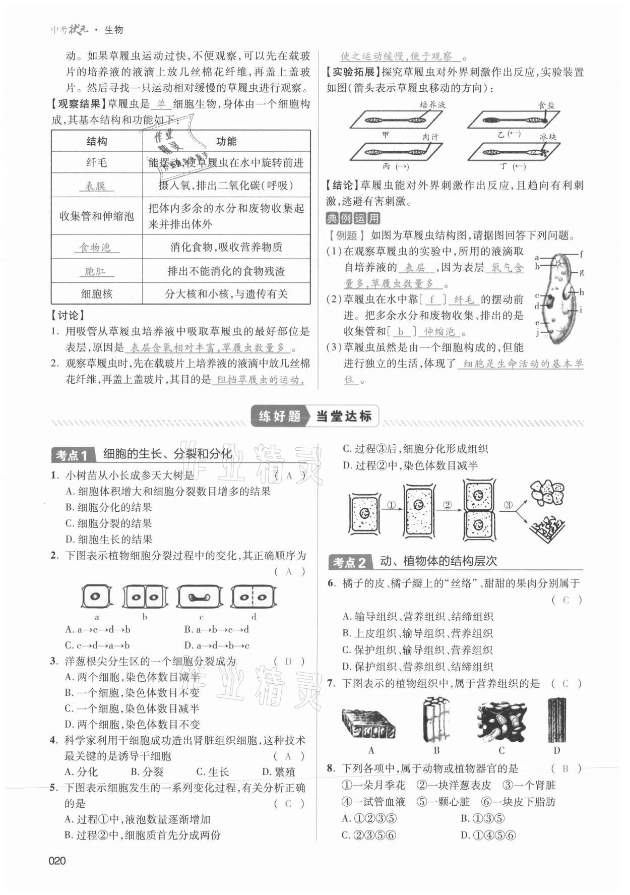 2021年中考狀元生物 第20頁(yè)