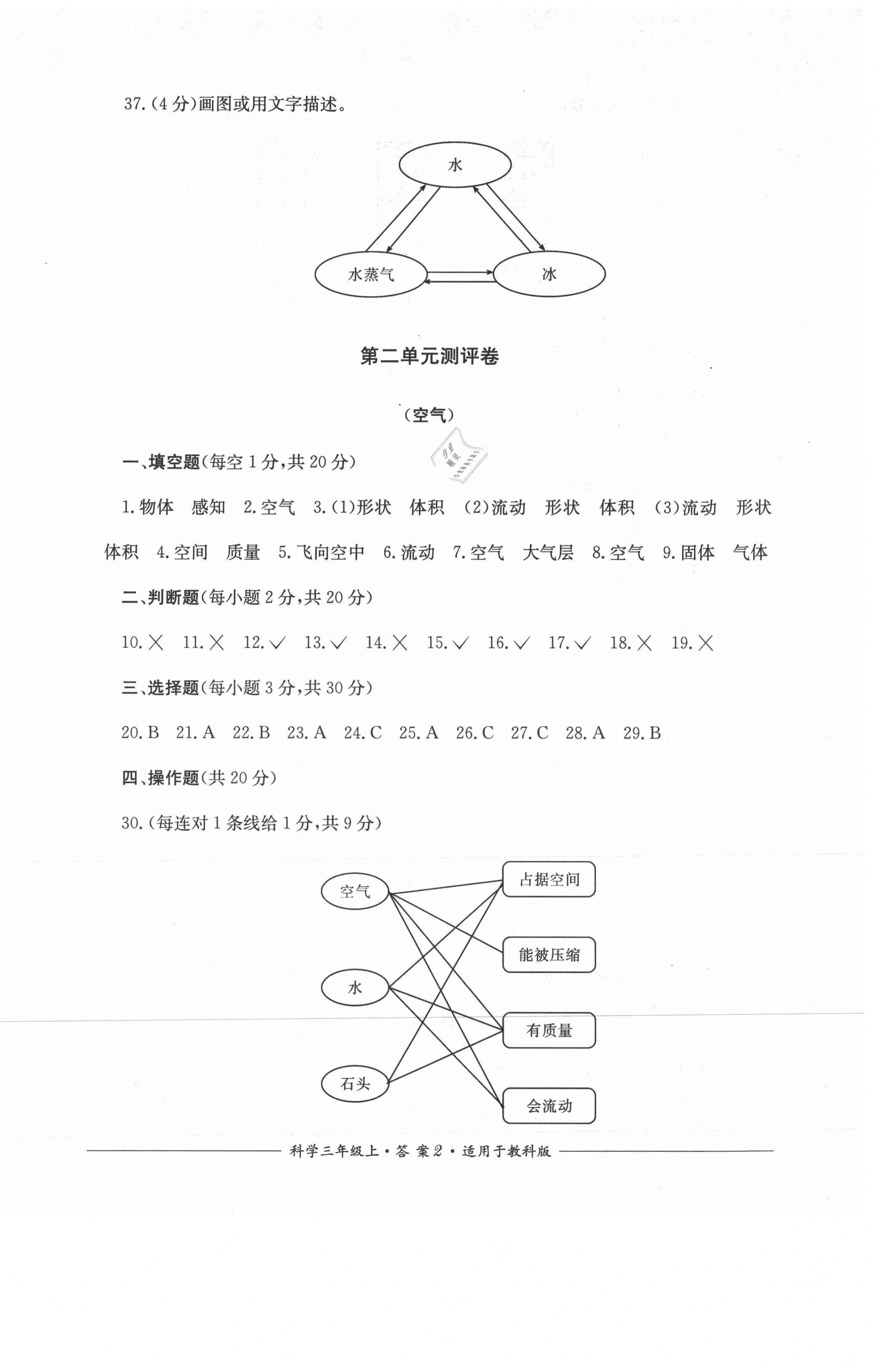 2020年單元測評三年級科學(xué)上冊教科版四川教育出版社 第2頁