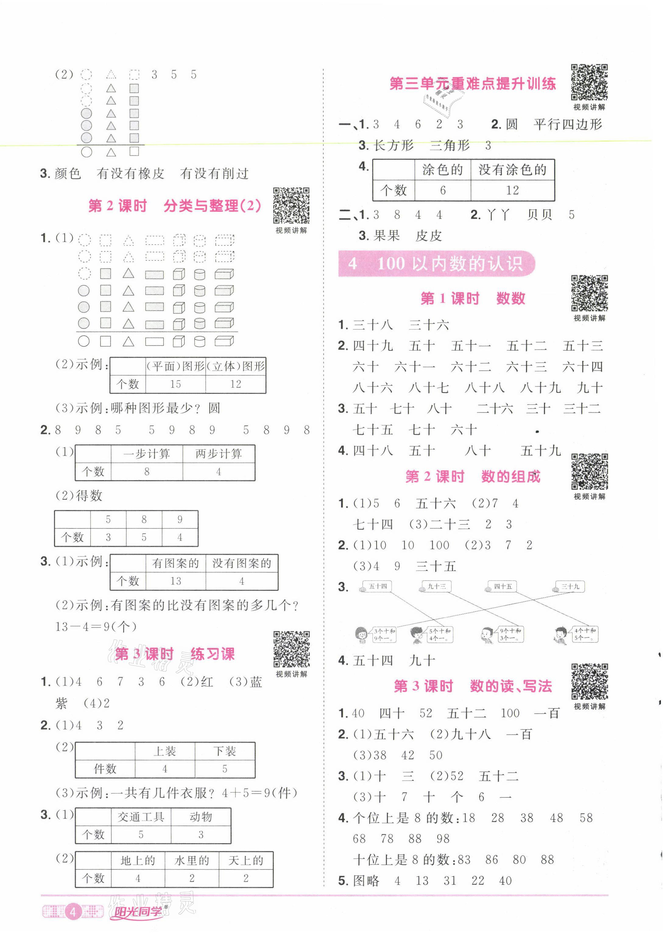 2021年陽光同學課時達標訓練一年級數學下冊人教版浙江專版 第4頁