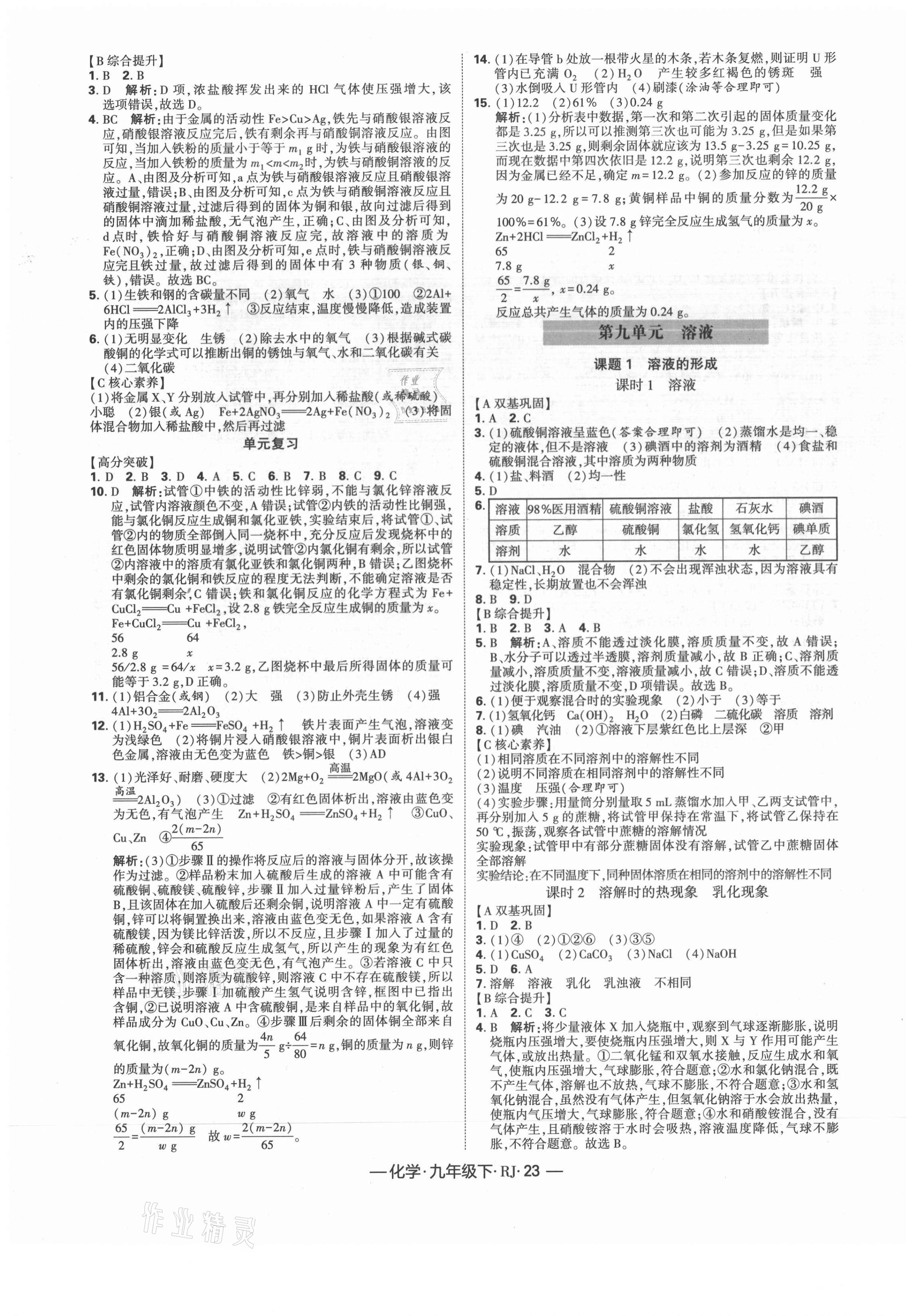 2021年經(jīng)綸學(xué)典課時作業(yè)九年級化學(xué)下冊人教版 第3頁