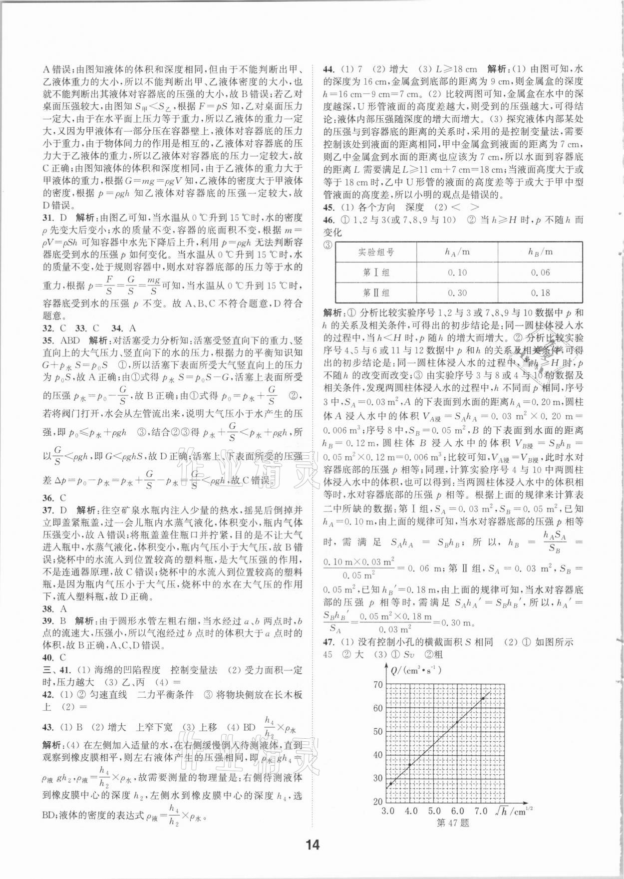 2021年通城學典全國中考試題分類精粹物理 參考答案第13頁