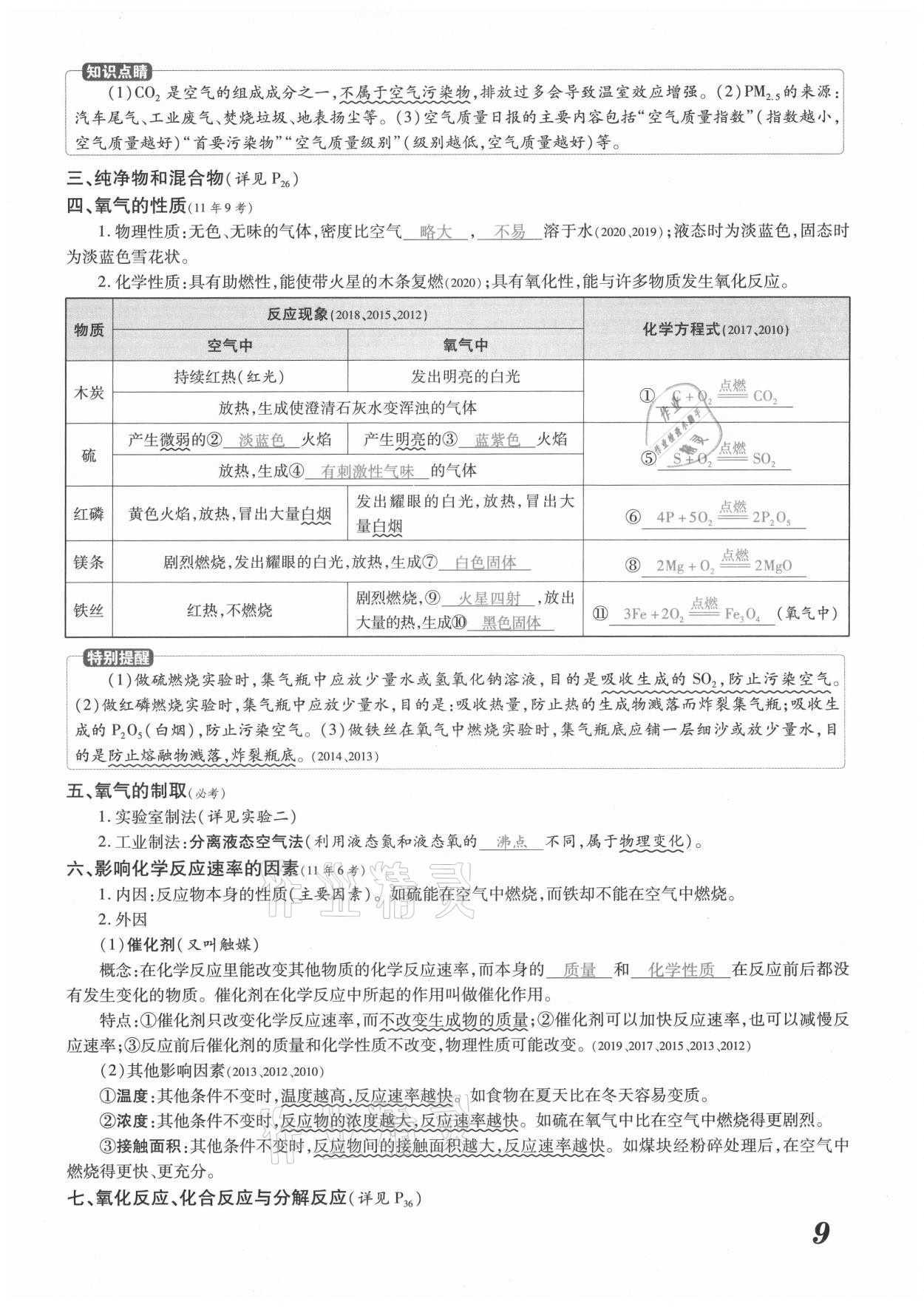 2021年領(lǐng)跑中考化學(xué)河南專版 參考答案第9頁(yè)