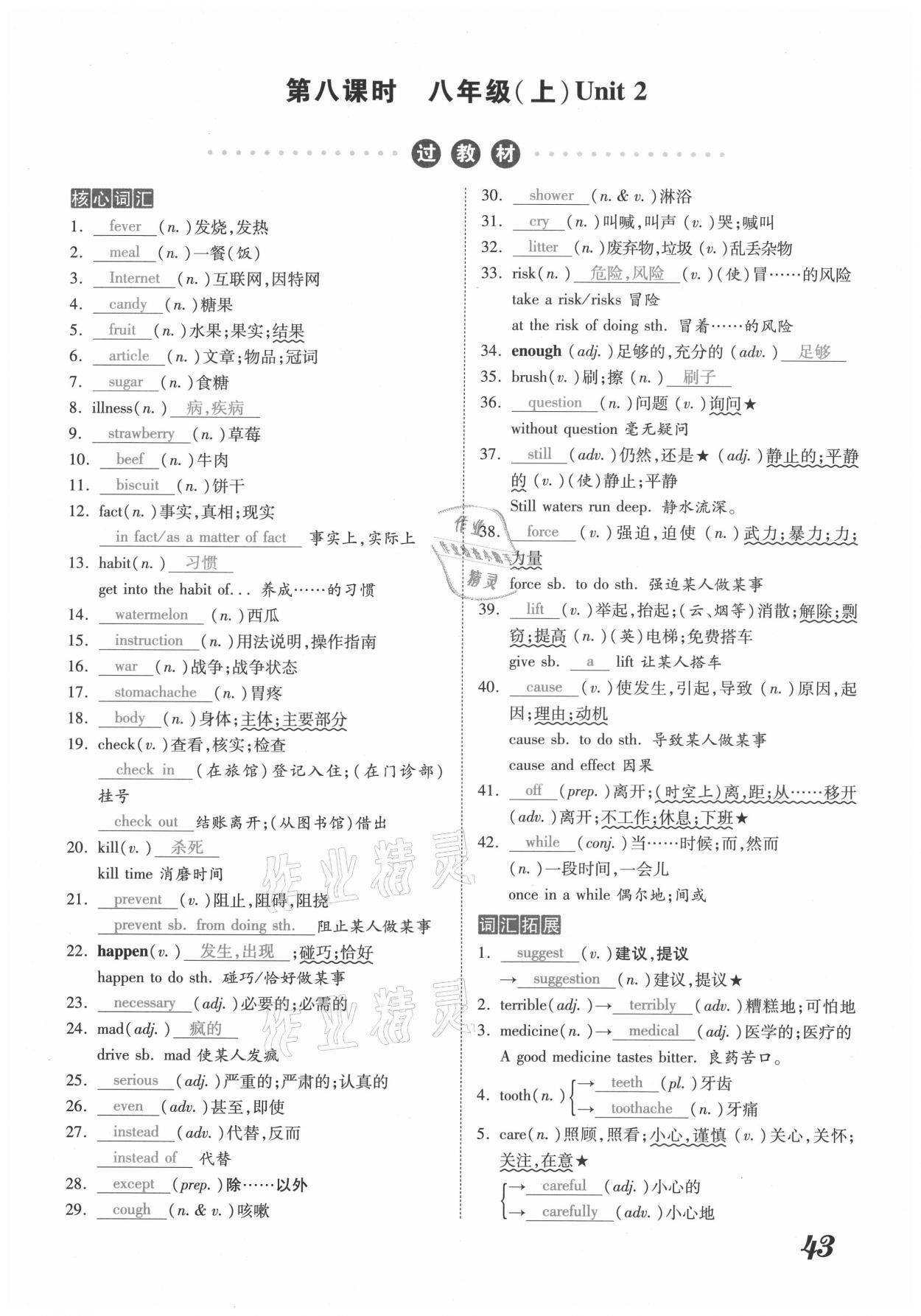 2021年領(lǐng)跑中考英語河南專版 參考答案第43頁