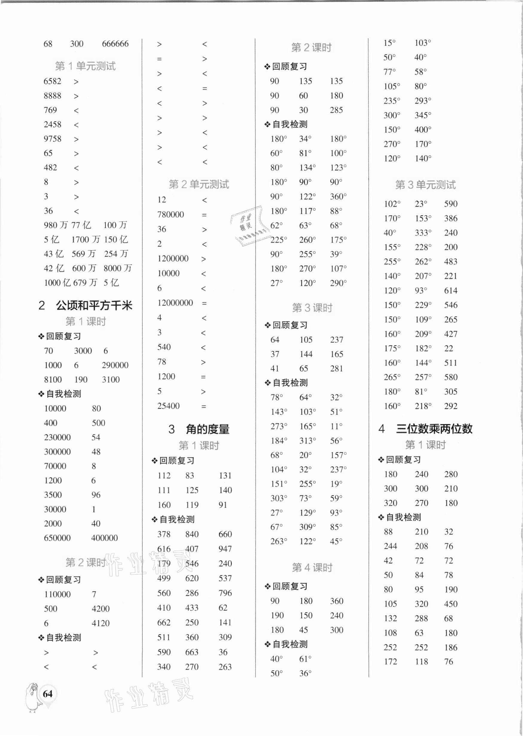 2020年小学学霸口算四年级数学上册人教版 第2页