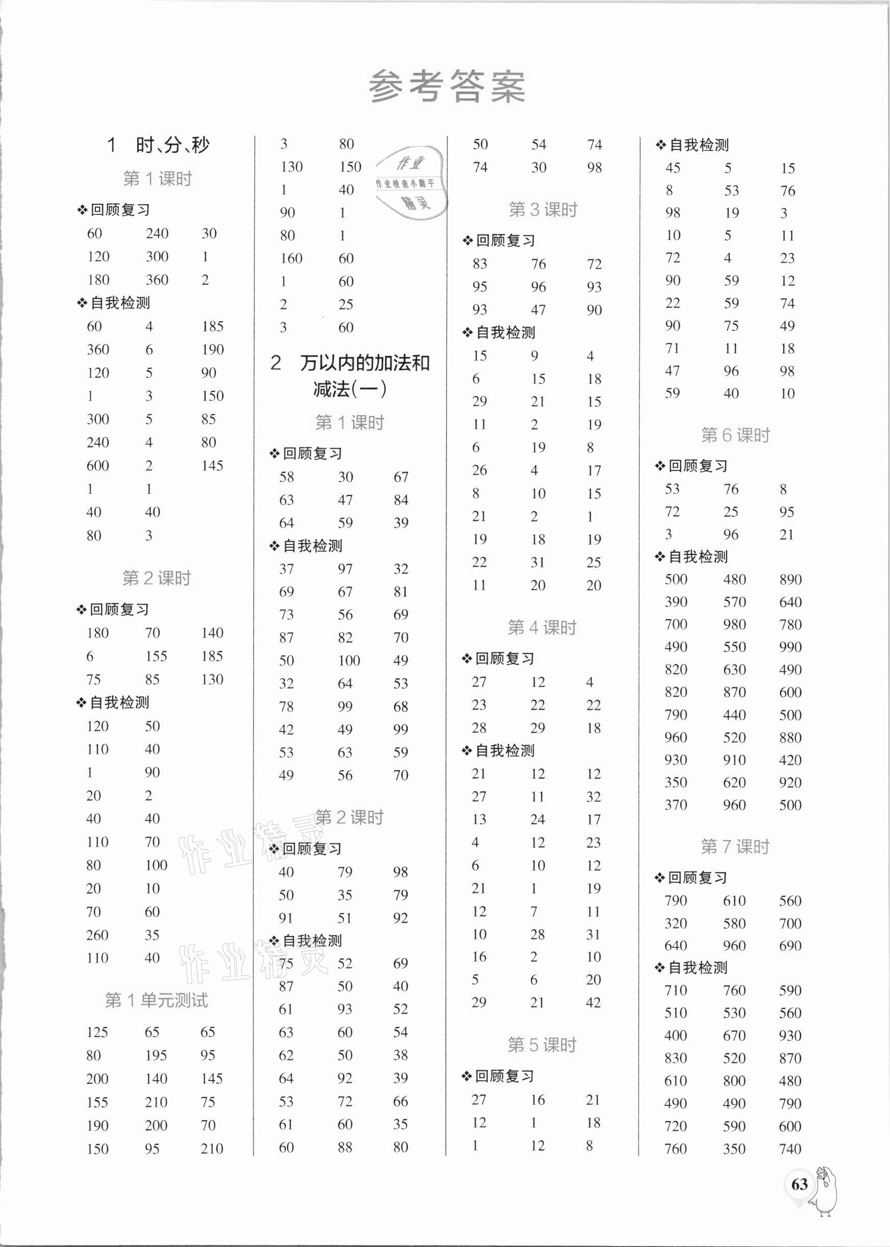 2020年小學(xué)學(xué)霸口算三年級(jí)數(shù)學(xué)上冊(cè)人教版 第1頁