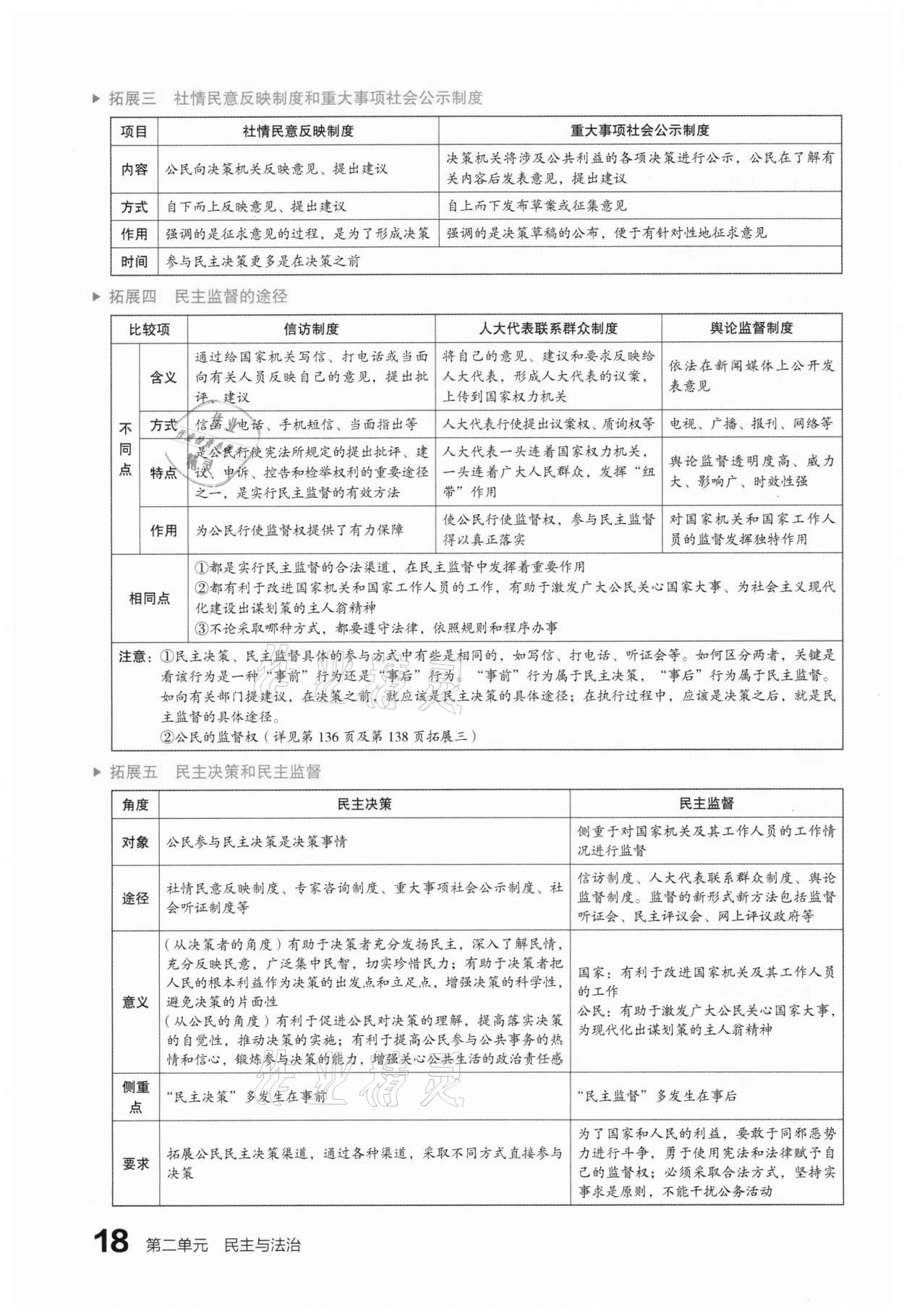 2021年滚动迁移中考总复习道德与法治山西专版 参考答案第26页