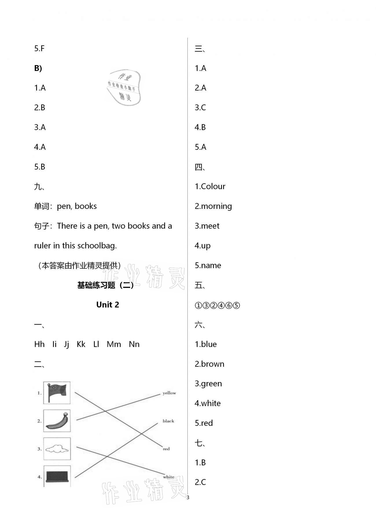 2020年三元及第單元通關(guān)三年級(jí)英語(yǔ)上冊(cè)人教PEP版 第3頁(yè)