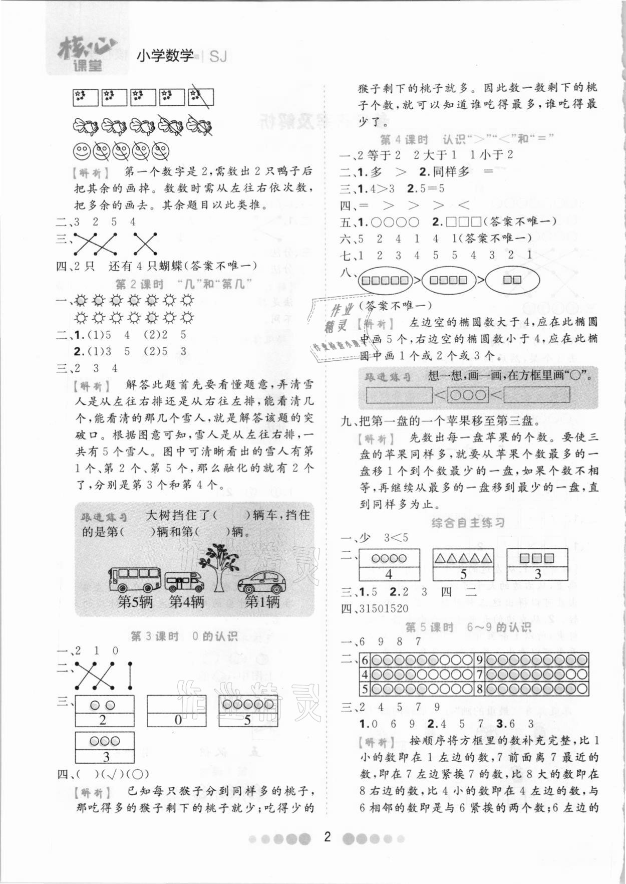 2020年核心課堂一年級數(shù)學上冊蘇教版 第2頁