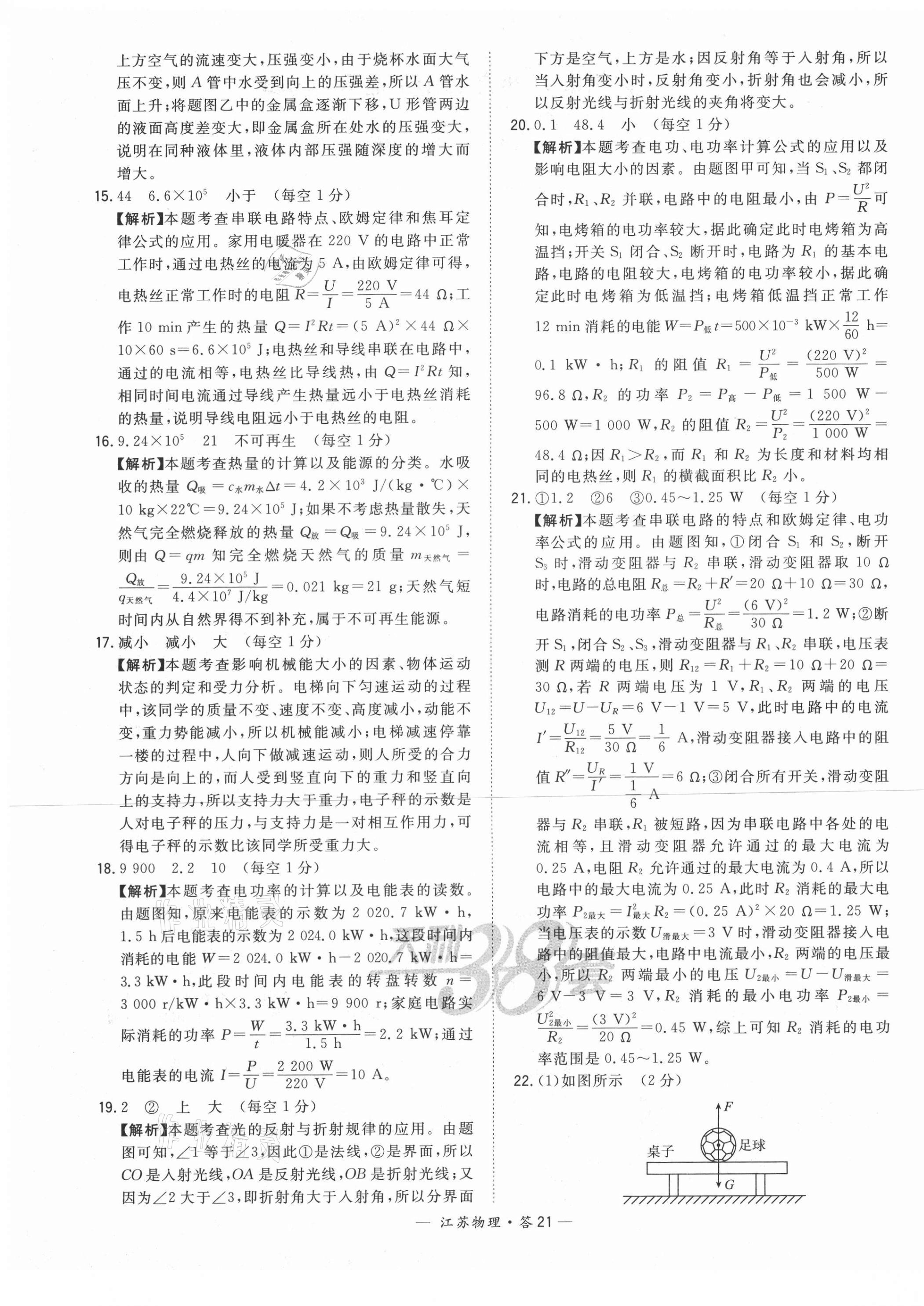 2021年天利38套中考试题精选物理人教版江苏专版 第21页