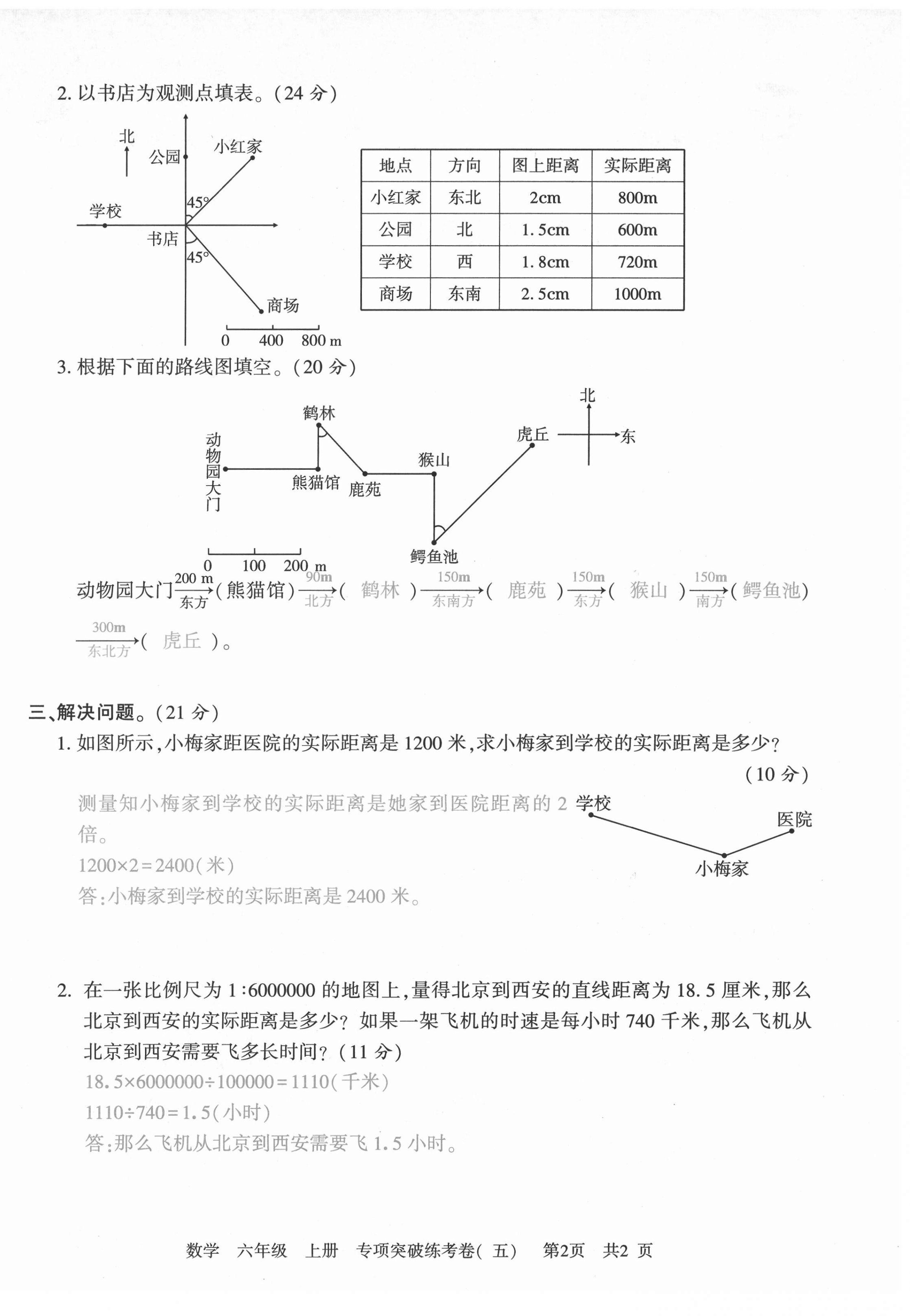 2020年激活思維期末考100六年級數(shù)學(xué)上冊西師大版四川專版 第10頁