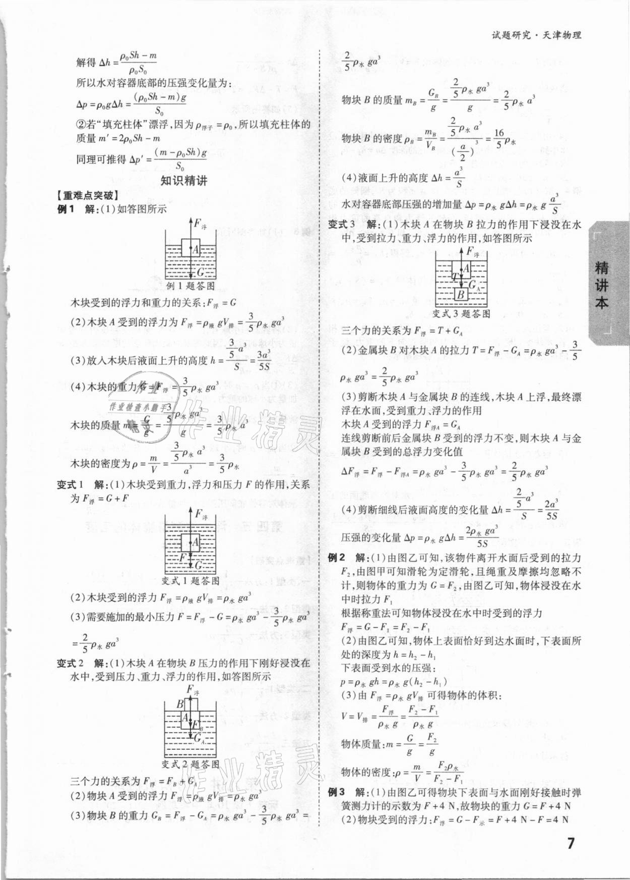 2021年萬唯中考試題研究物理天津?qū)０?nbsp;參考答案第6頁