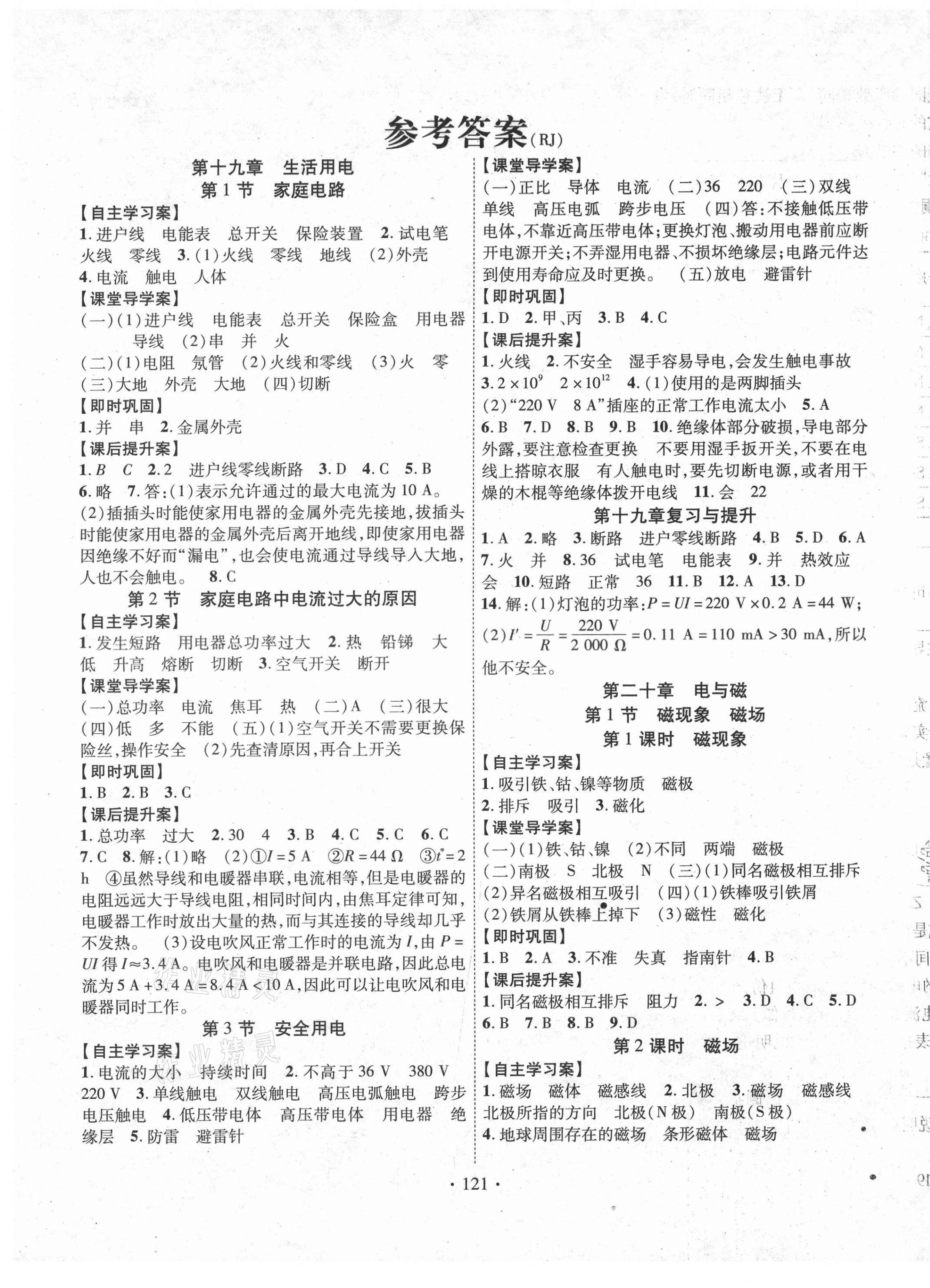 2021年課堂導(dǎo)練1加5九年級物理下冊人教版 第1頁